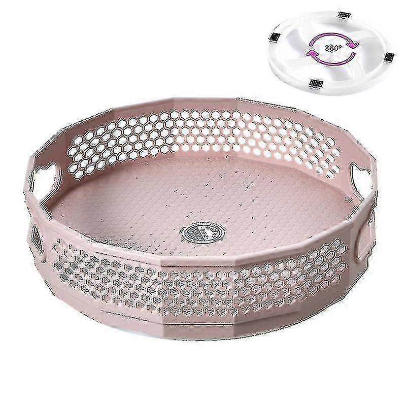 360° περιστρεφόμενη ροζ πλαστική σχάρα μπαχαρικών κουζίνας - 30x10cm Οργάνωση αποθήκευσης