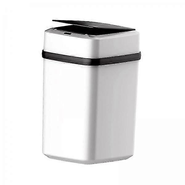 2X12l Touchless Trash Can Smart Sensor Automatic Rubbish Bins Black White