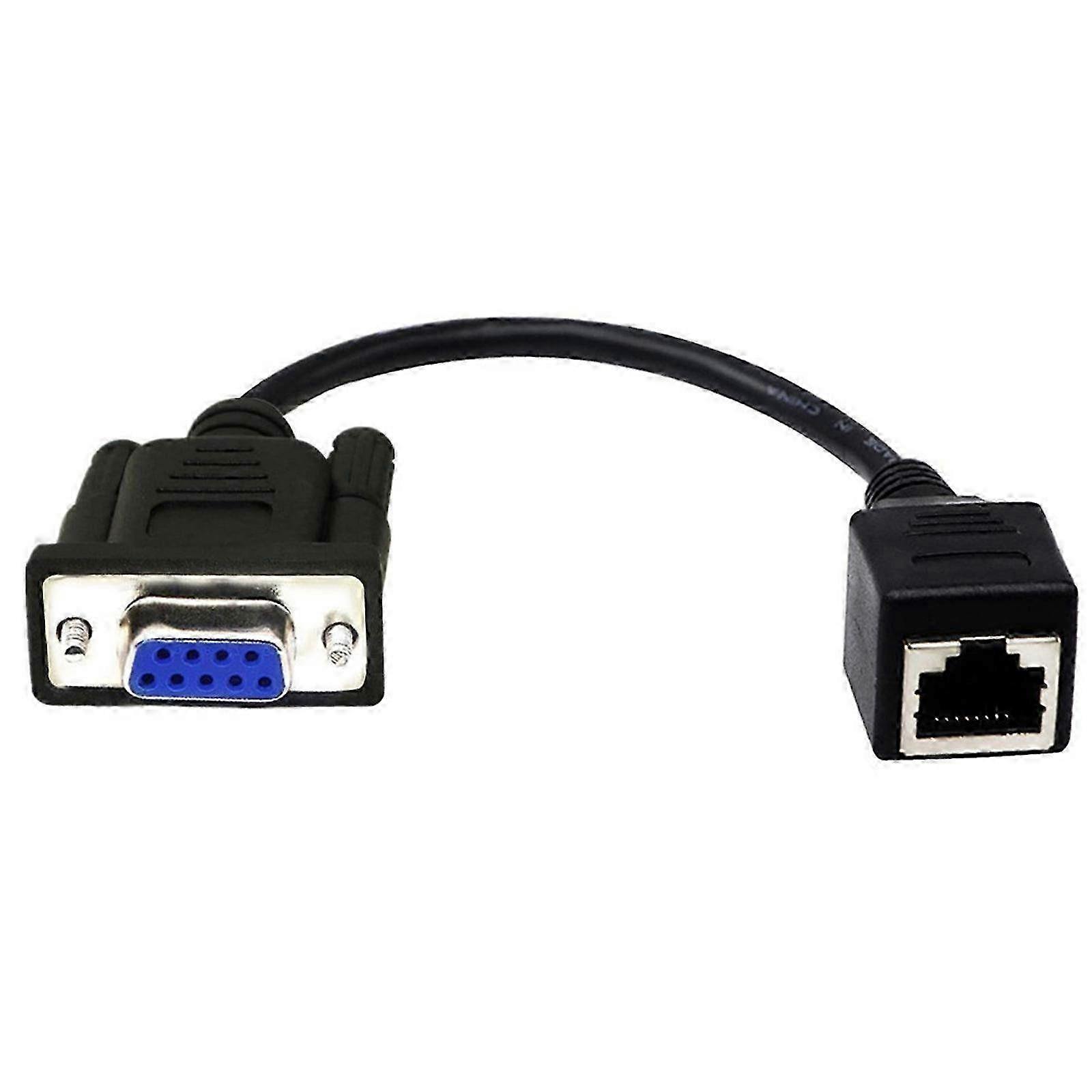 DB9 RS232 zu RJ45 Extender Adapter DB9 9Pin Port Buchse zu RJ45 Kabel CAT5 Verlängern RJ45 zu RS232 Kommunikation Kabel