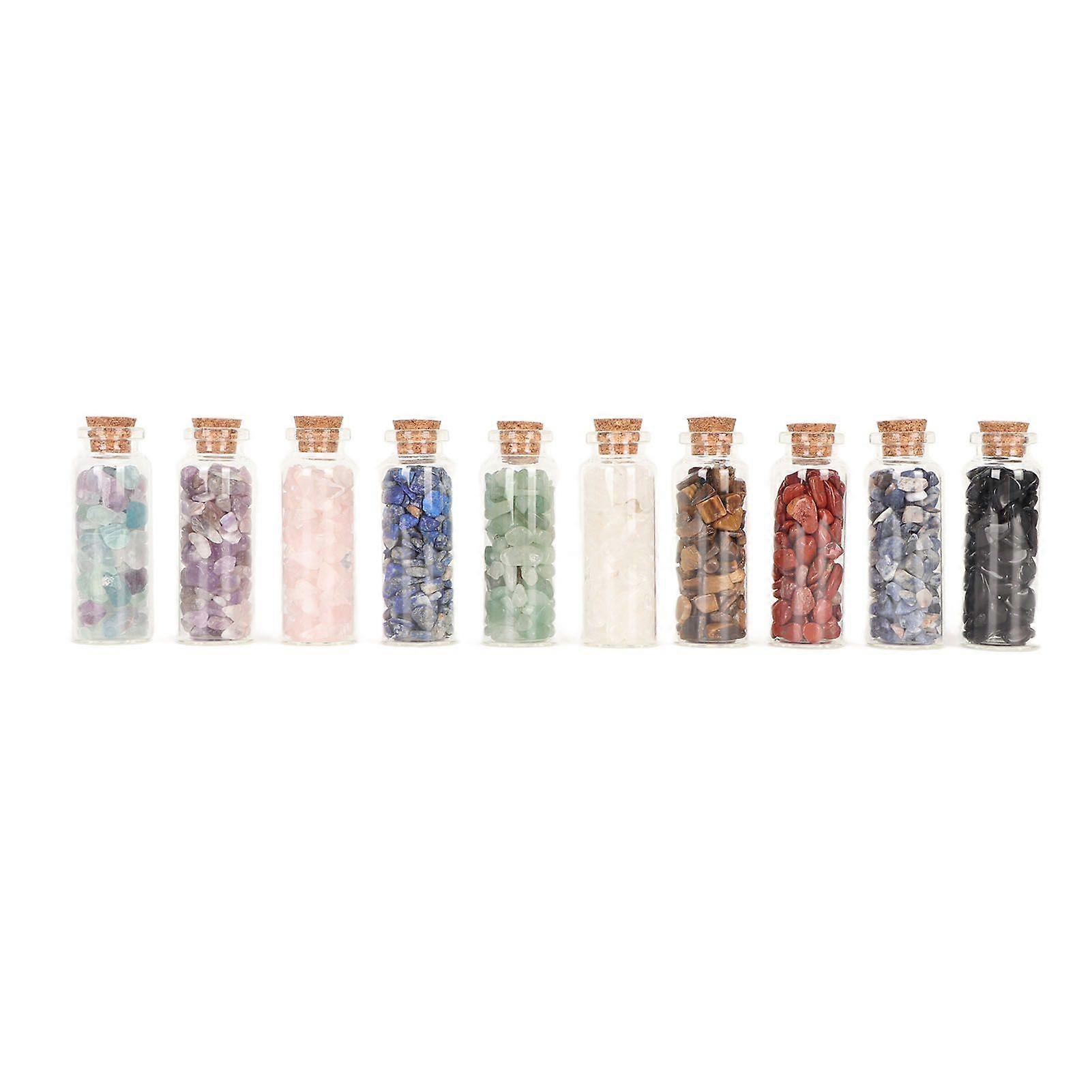 2025 Latest Model  10Pcs Healing Stone Bottles Assorted Styles Colors Portable