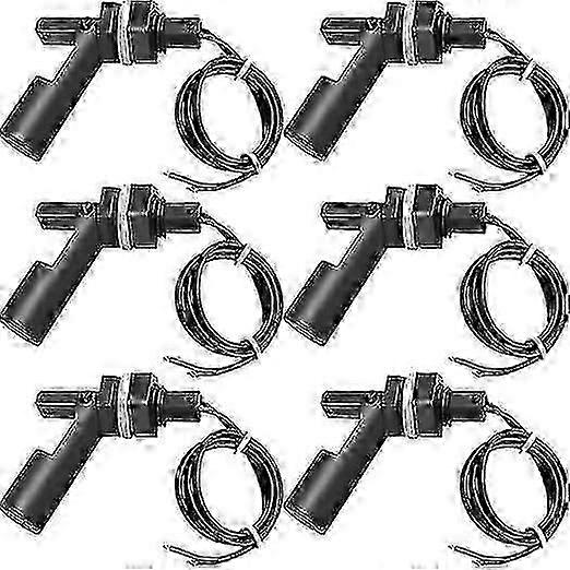 Float Switch, Liquid Water Level Sensor, Side Mount, Horizontal Water Pump Controller, Float Switch for Aquariums, M12, 6Pcs(Black)