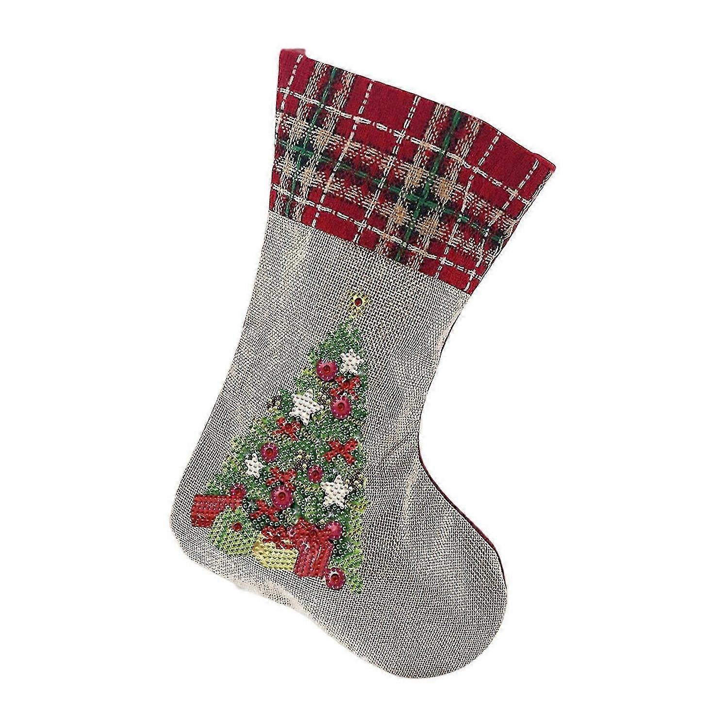 حجر الراين اللوحة عيد الميلاد جورب زخرفة DIY الماس اللوحة عيد الميلاد حقيبة حلوى الأطفال هدية عيد الميلاد باك (أ ، نمط)