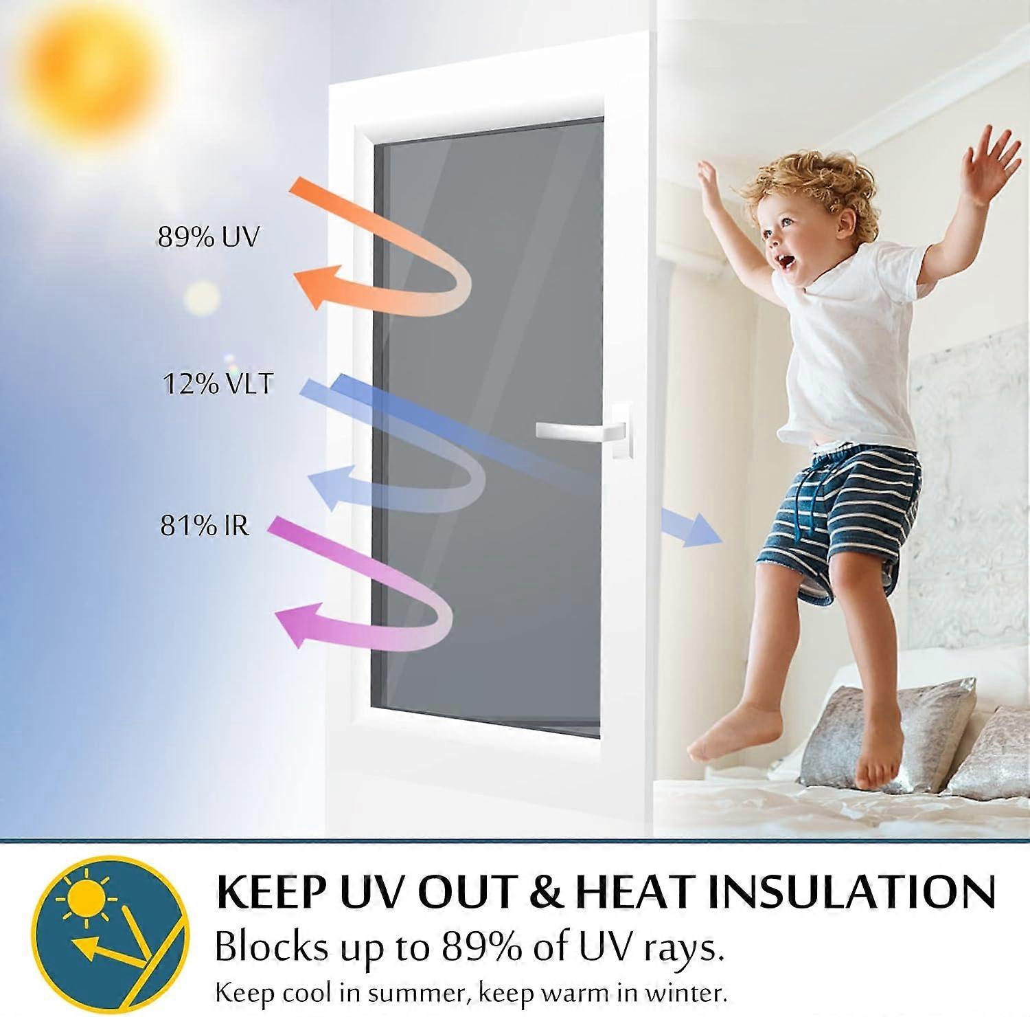 One Way Window Film Privacy  Mirror Window Tint Heat Control Daytime Privacy Protection Reflective Window Tint