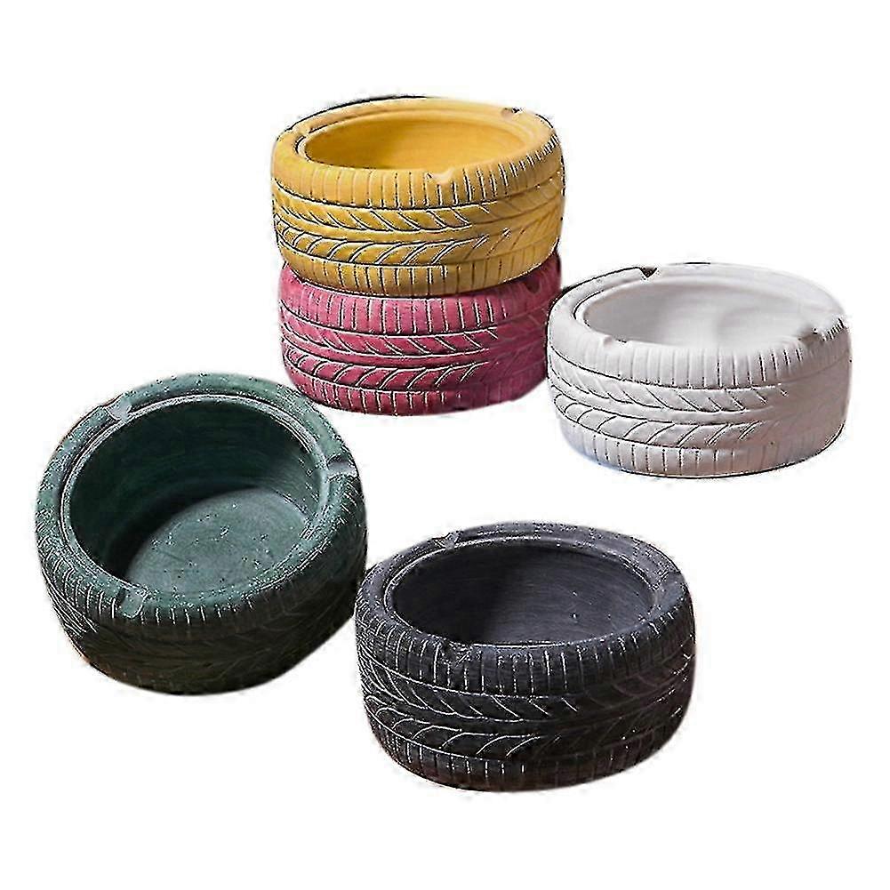 distressed tire resin decorative ashtray for home living room and bar desktop use