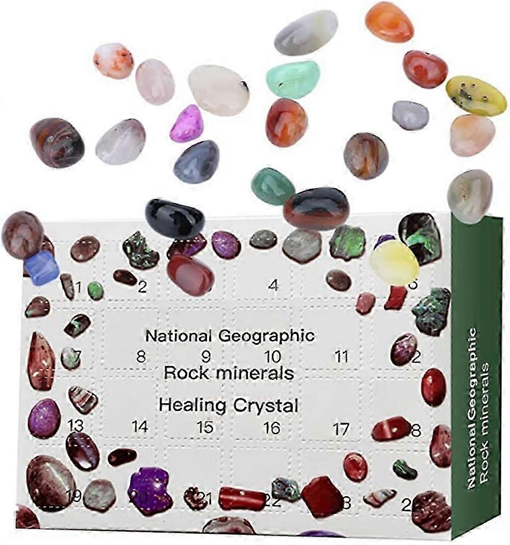 2025 Crystal Advent Calendar 24pcs Συλλογή Γυαλισμένο Crystal Pebbles Ημερολόγιο αντίστροφης μέτρησης