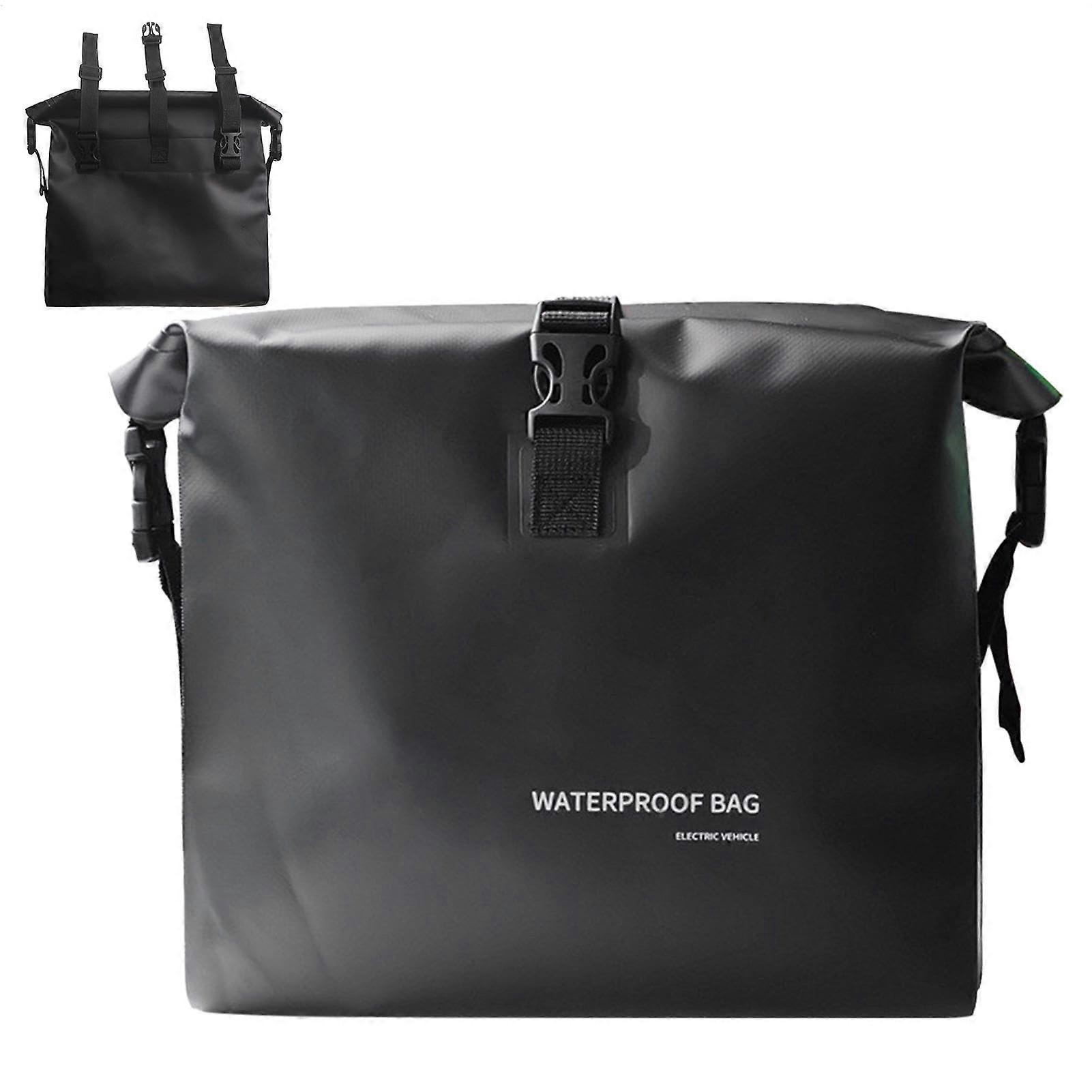 Bicycle Storage Bag with Front and Rear Handles, Waterproof Rack Bag for Motorcycles and Mountain Bikes