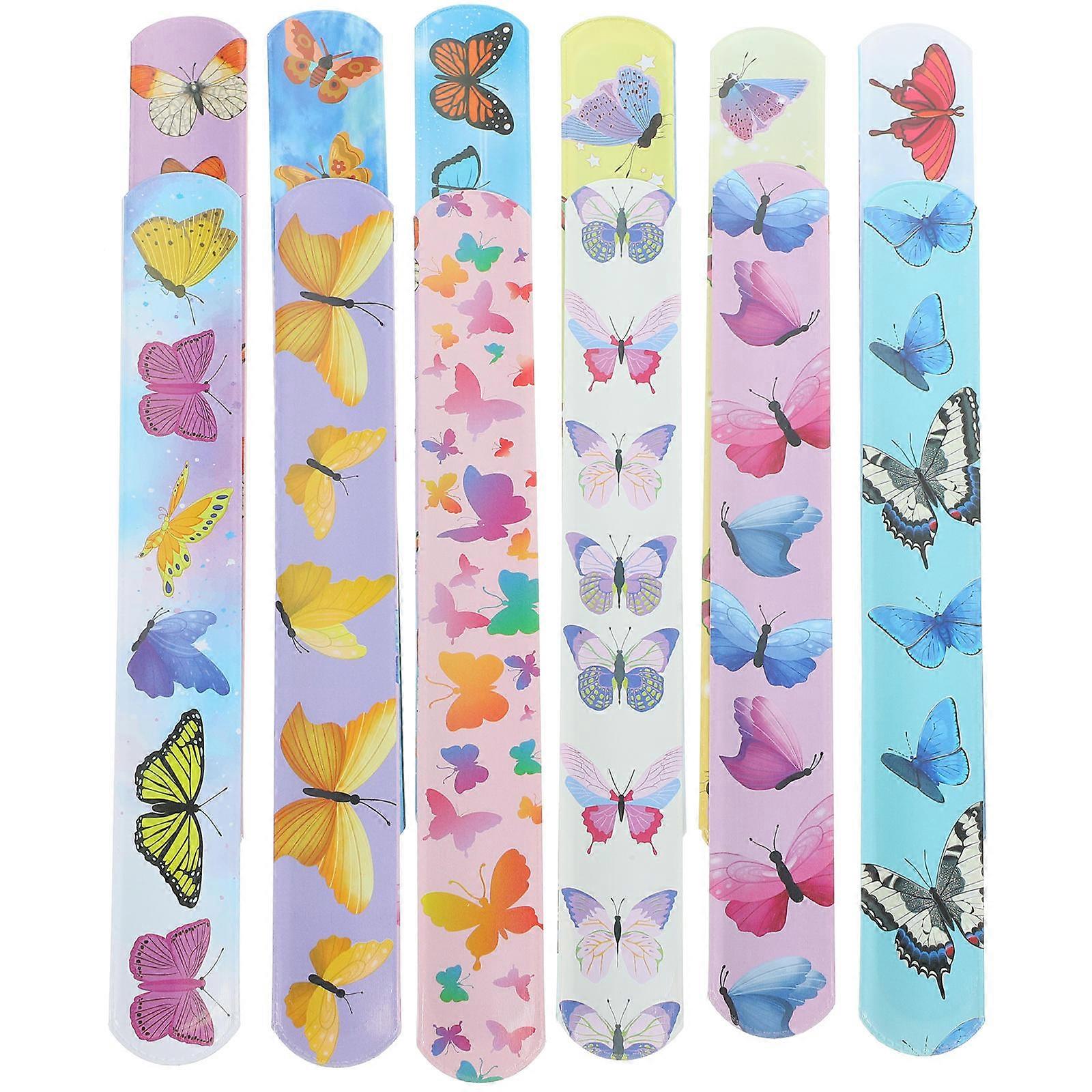 Colorful Snap Bracelets Slap Wristband PVC Material Does Not Fade Pattern 24Pcs Family