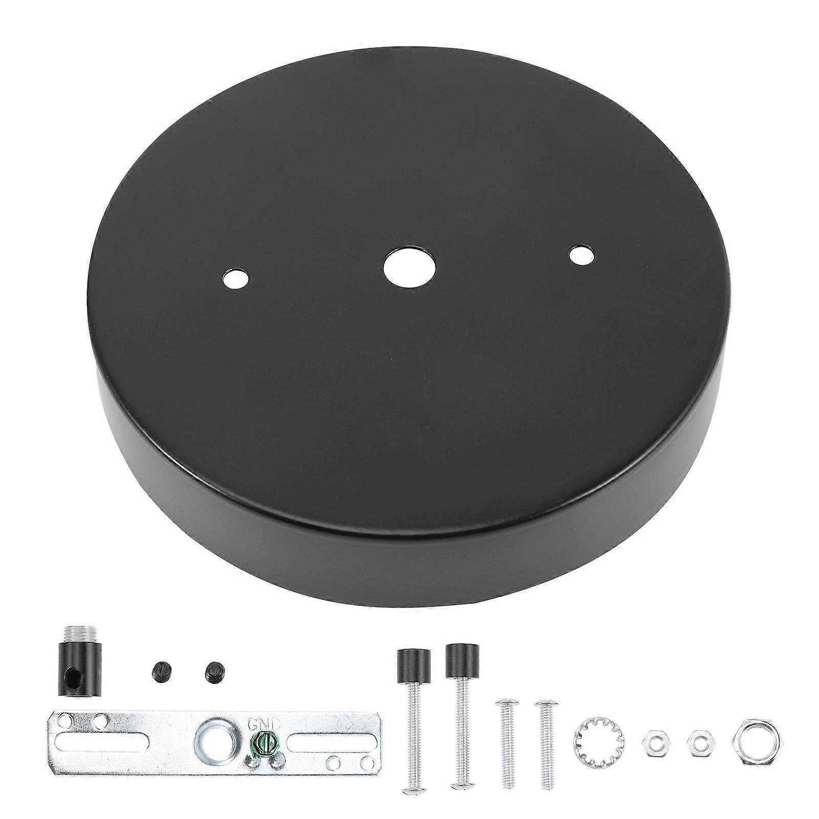 Runde Abdeckplatte Leuchte schwarz 13x13cm Abdeckung 1Set