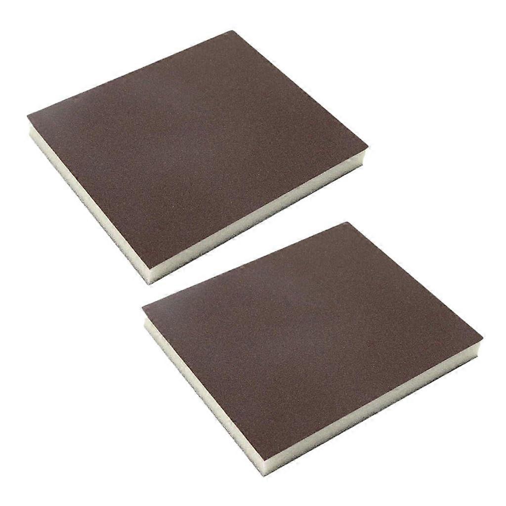 Multi-Purpose Sanding Sponge Sandpaper Set of 2, 180 Grit Foam Sanding Block with Comfortable Handles, Gray Color