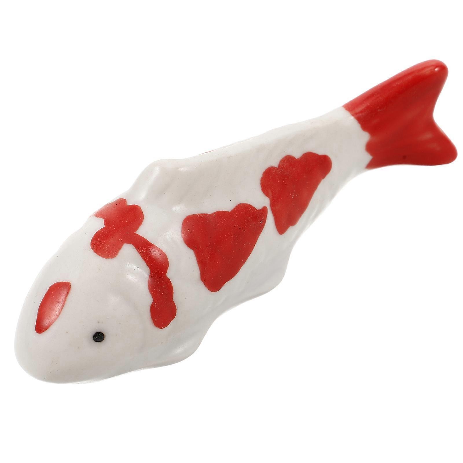 Floating Ceramic Koi Fish Aquarium Compatible Decor For Outdoor Water Features 1Set