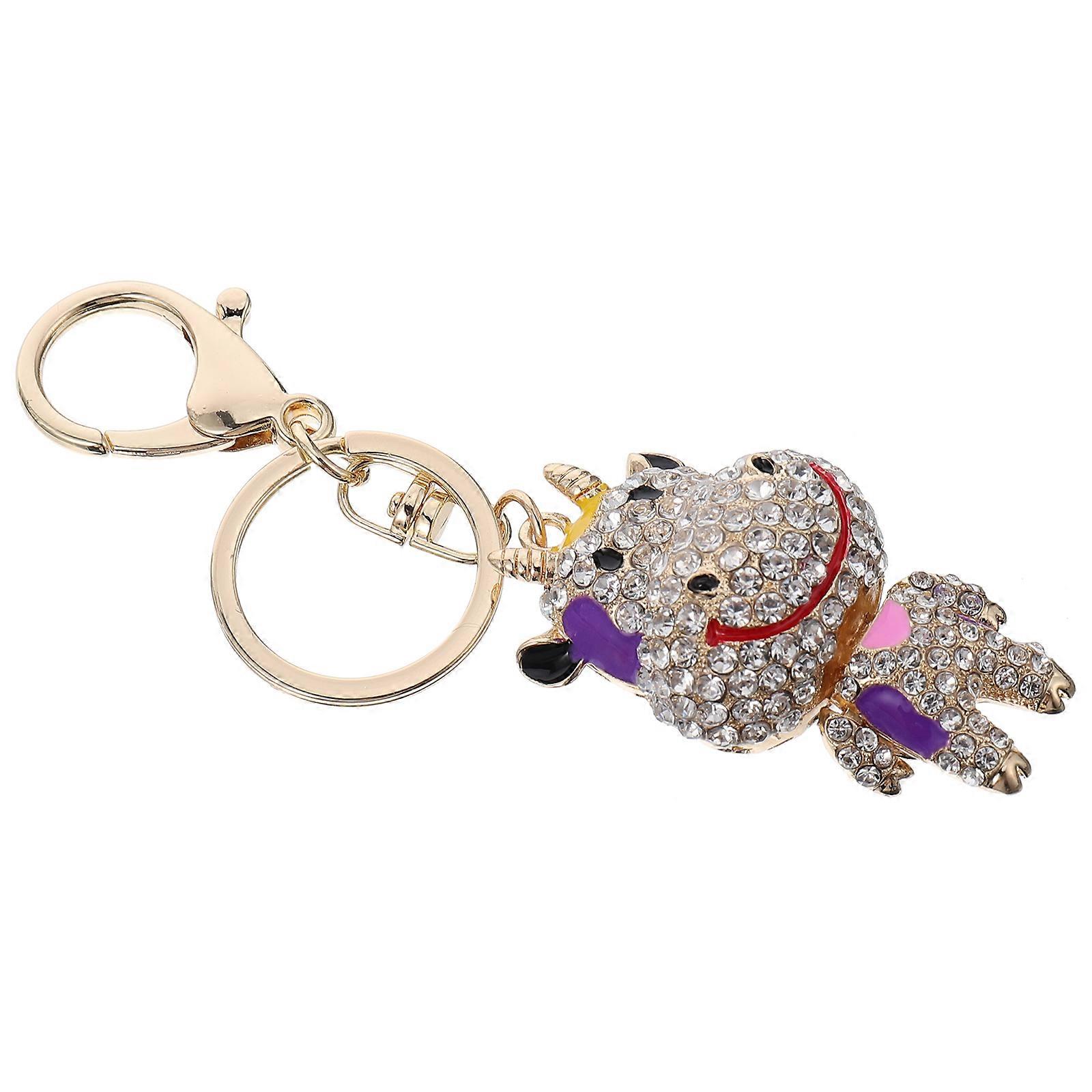 Rhinestone Key Chain Kawaii Keychain Childrens Zinc Alloy Hanging Ornament 1Pc