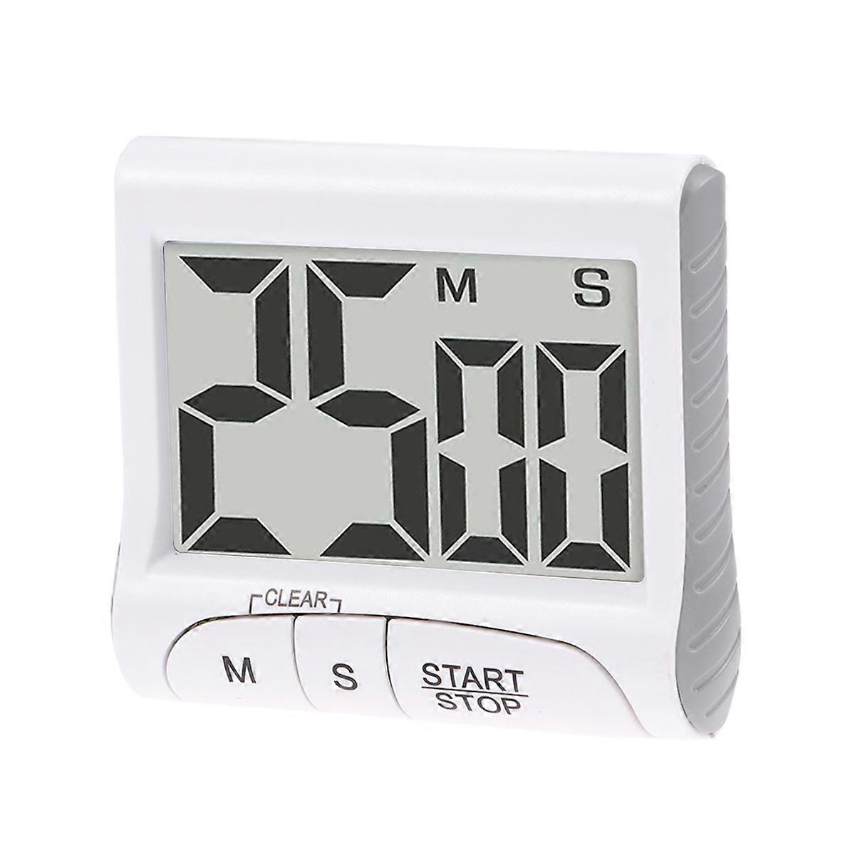 Magnetic Back Digital Kitchen Timer Hanging Hole Cooking Timer Clock 1Set 8.5 x 7.2 x 3 cm White
