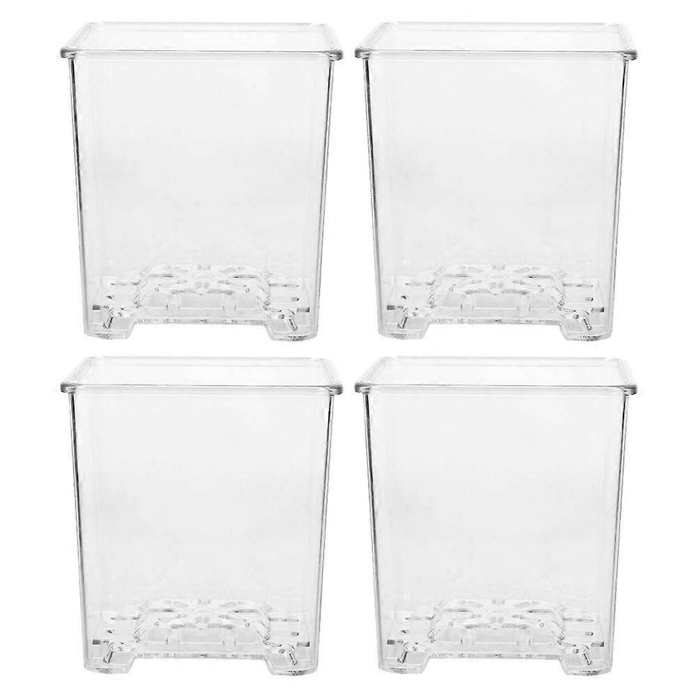 4pcs Acrylic Transparent Orchid Planters Durable Indoor Growing Cups for Balconies