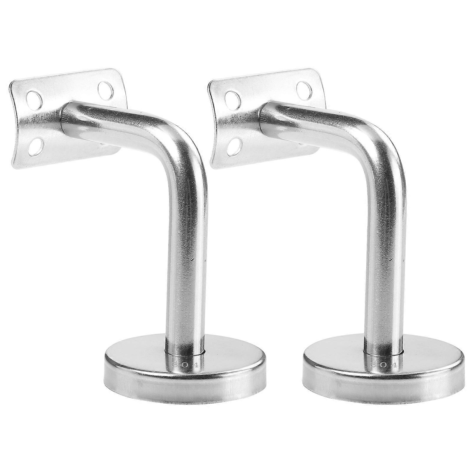 Reinforcement Bracket For Railing Handrail Wall Mounted Support Hotel 8x7.6cm Silver 2Pack