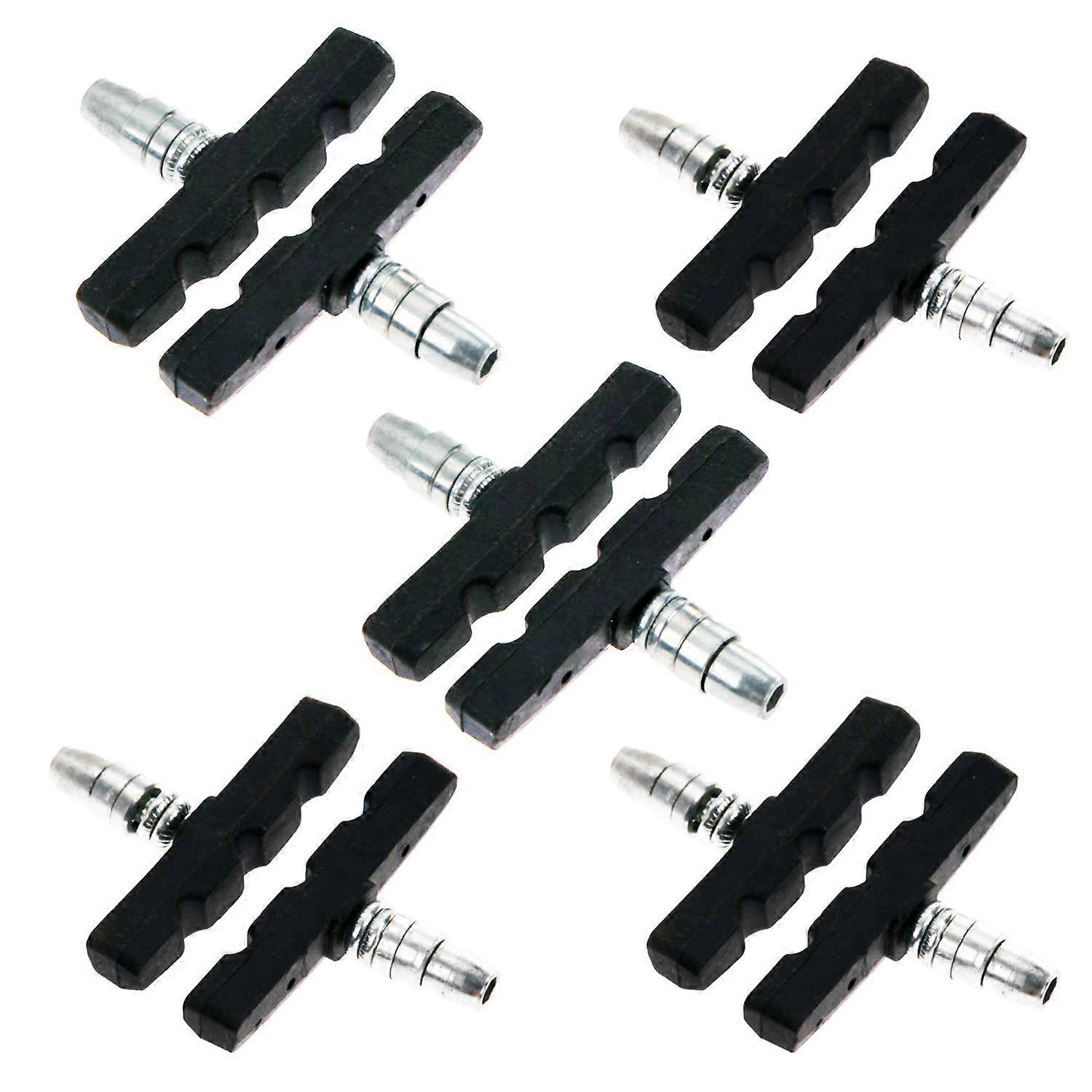 Bicycle Brake Pads With Hex Nuts And Spacers, 70 Mm V-Brake Pad Set, 10 Pieces, High Braking Performance