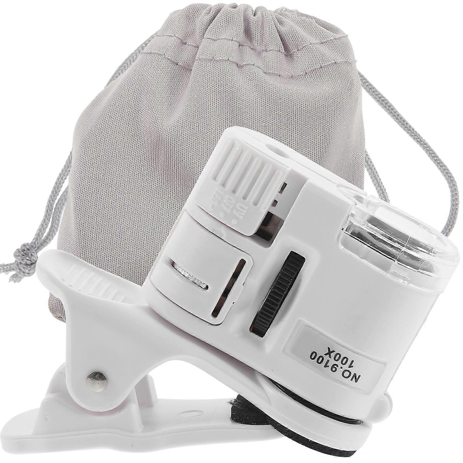 Hand Held Small Magnifier Mini Microscope For Adults With Fabric Material 6X5.8cm 100x Magnification 1Pcs