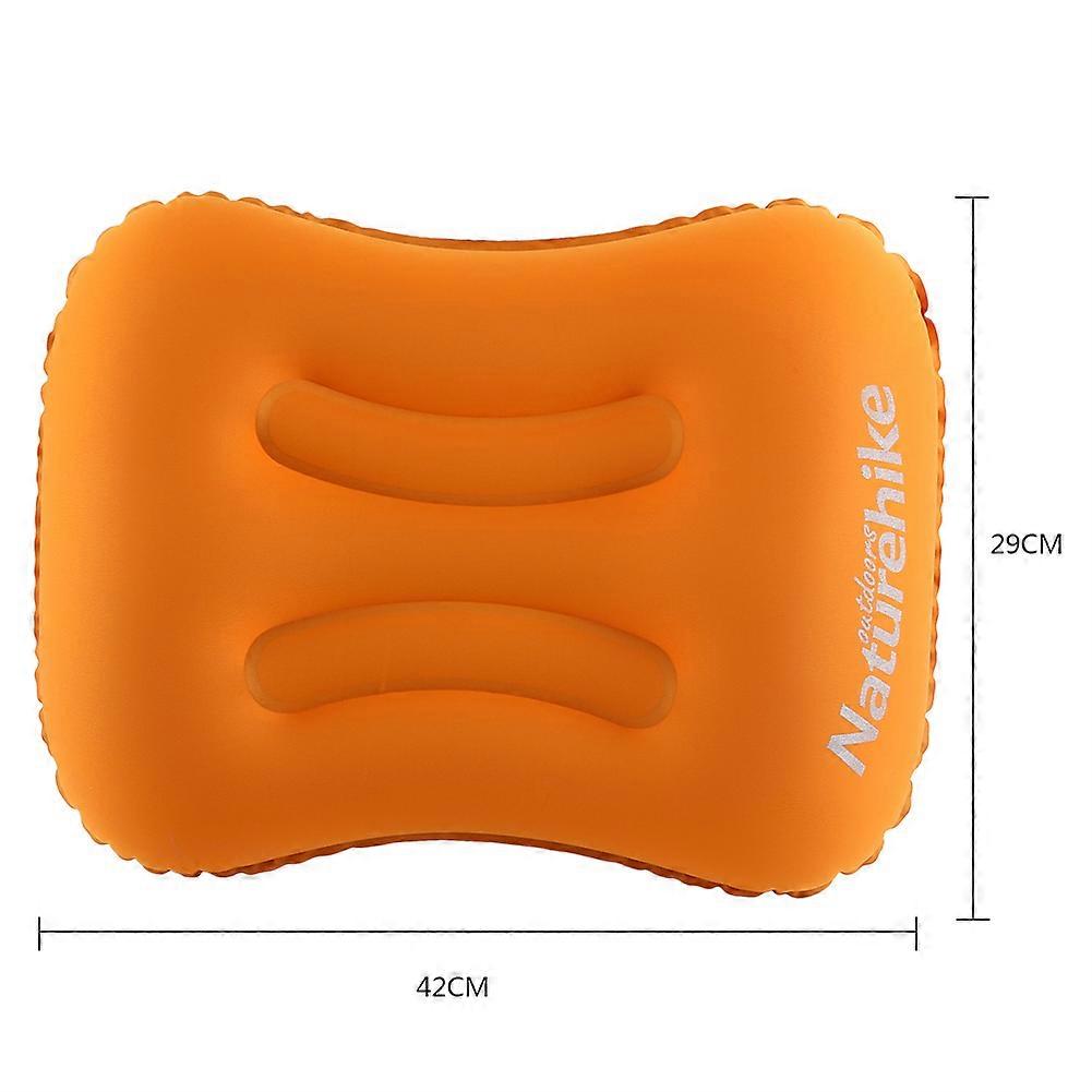 Oreiller gonflable compact pour voyage en avion, oreiller cervical confortable (orange vif)