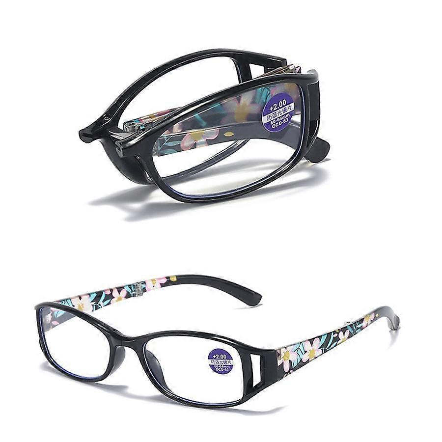 Fashionable and Convenient Reading Glasses Men Elegant Printed Folding Anti Blue Light Presbyopia Glasses Women