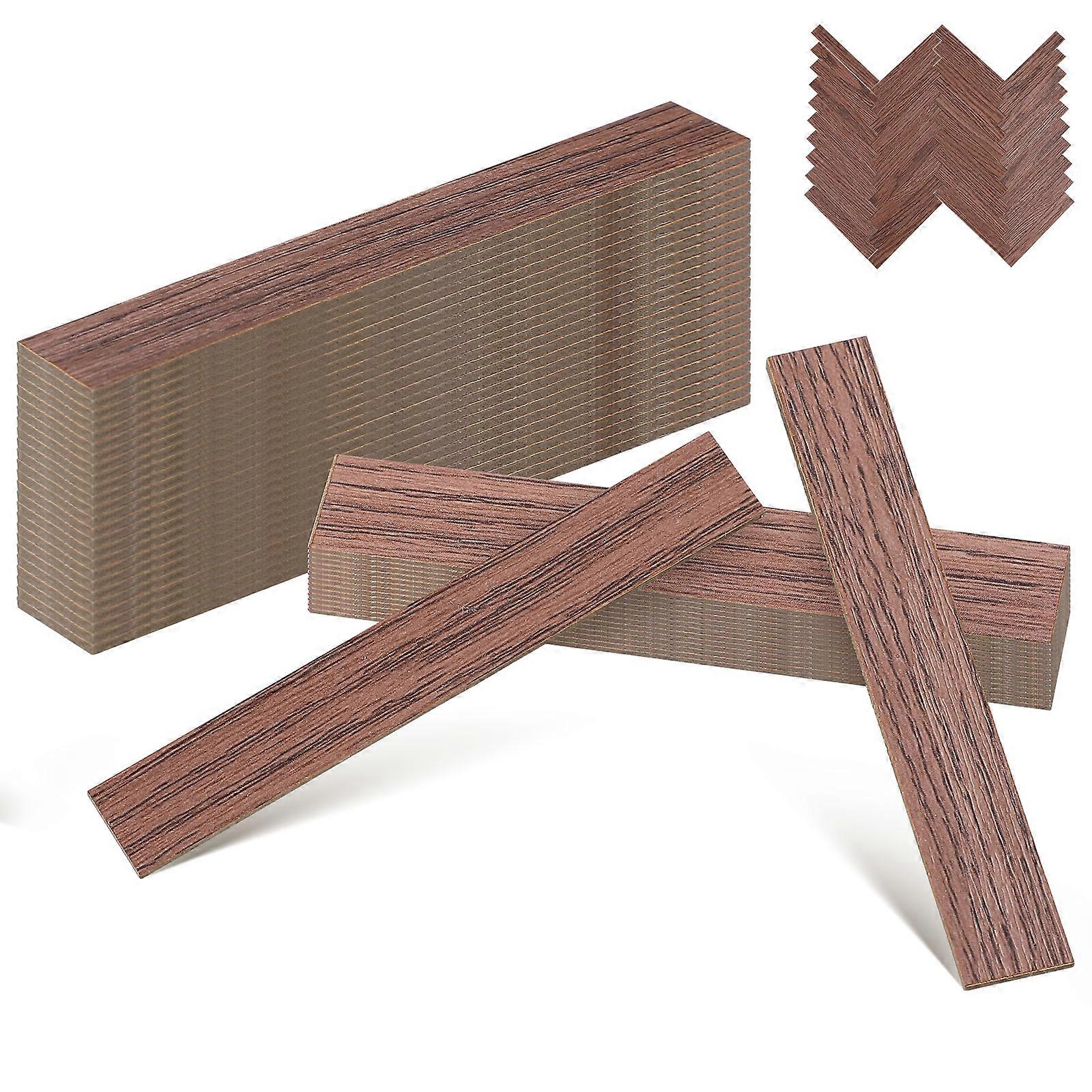 40pcs Mini Dollhouse Flooring Tiles Peel and Stick Decorative Accessories for Creative Walnut Design Layouts with Endless Combinations