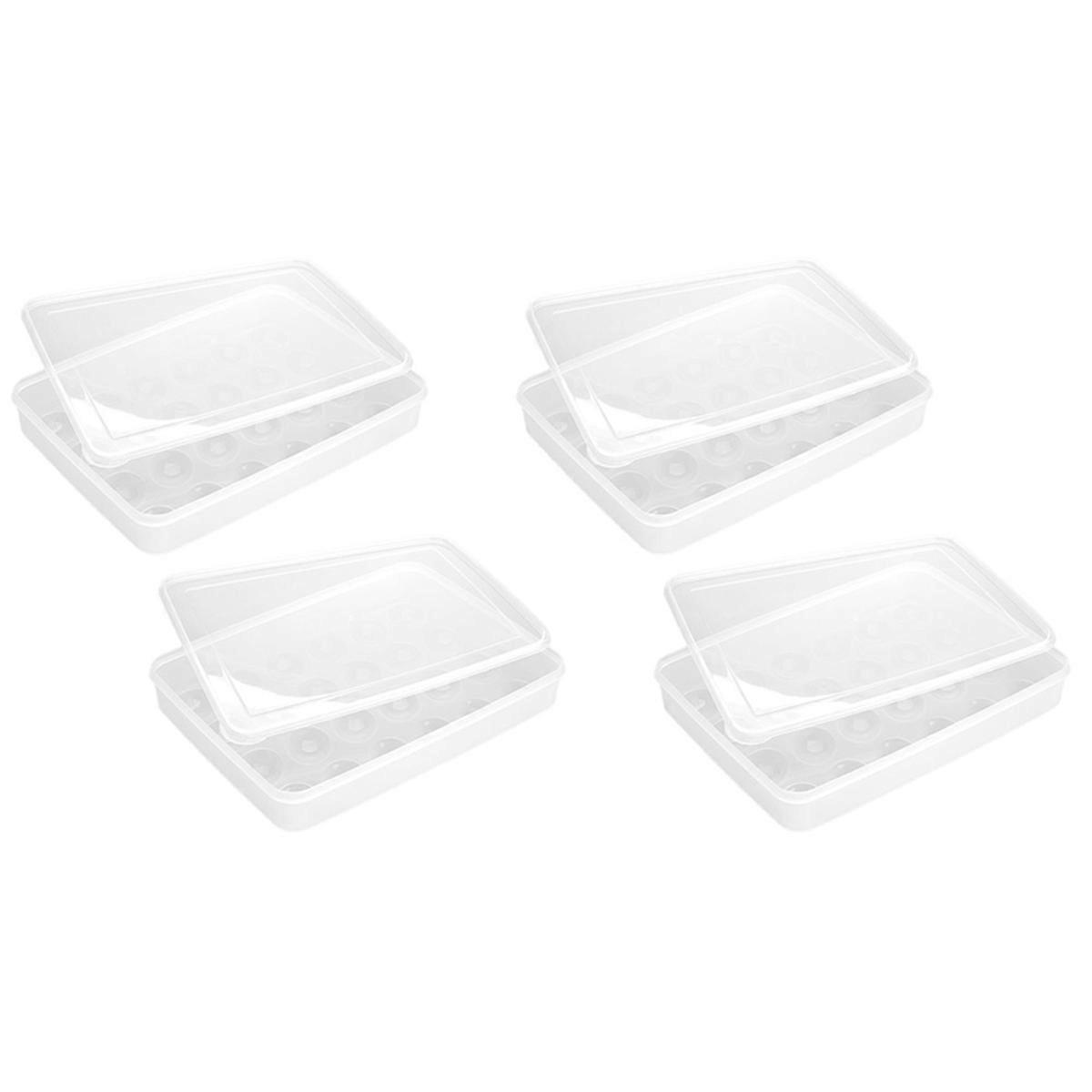 2 Clear Egg Containers with Lid Hold 48 Eggs, Easy Carry, Stackable
