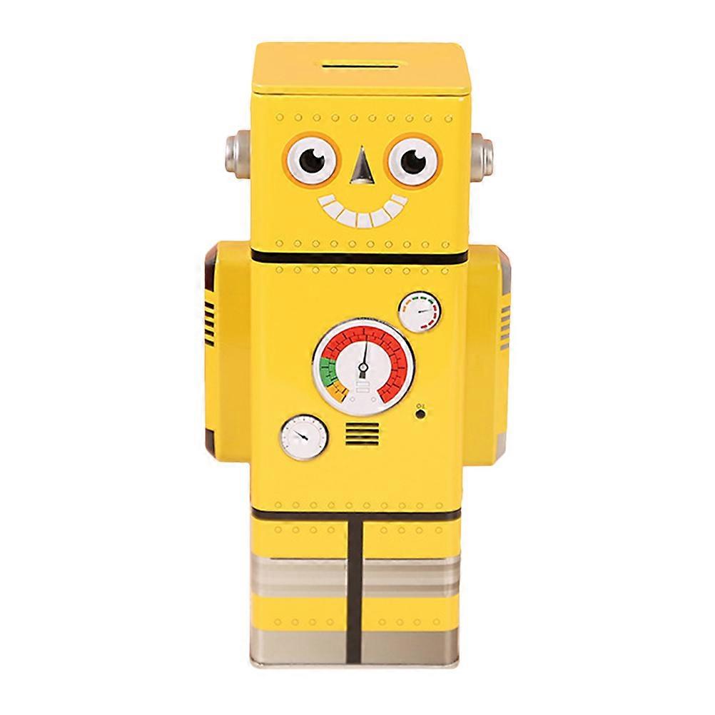 Tirelire robot en fer jaune, décoration intérieure, jouet mignon pour enfants