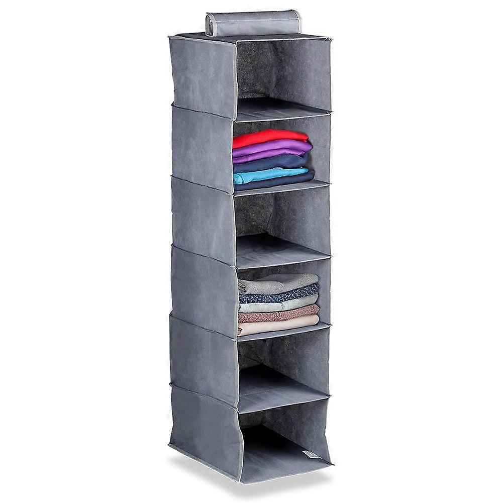 Hanging wardrobe organizer 6 shelves