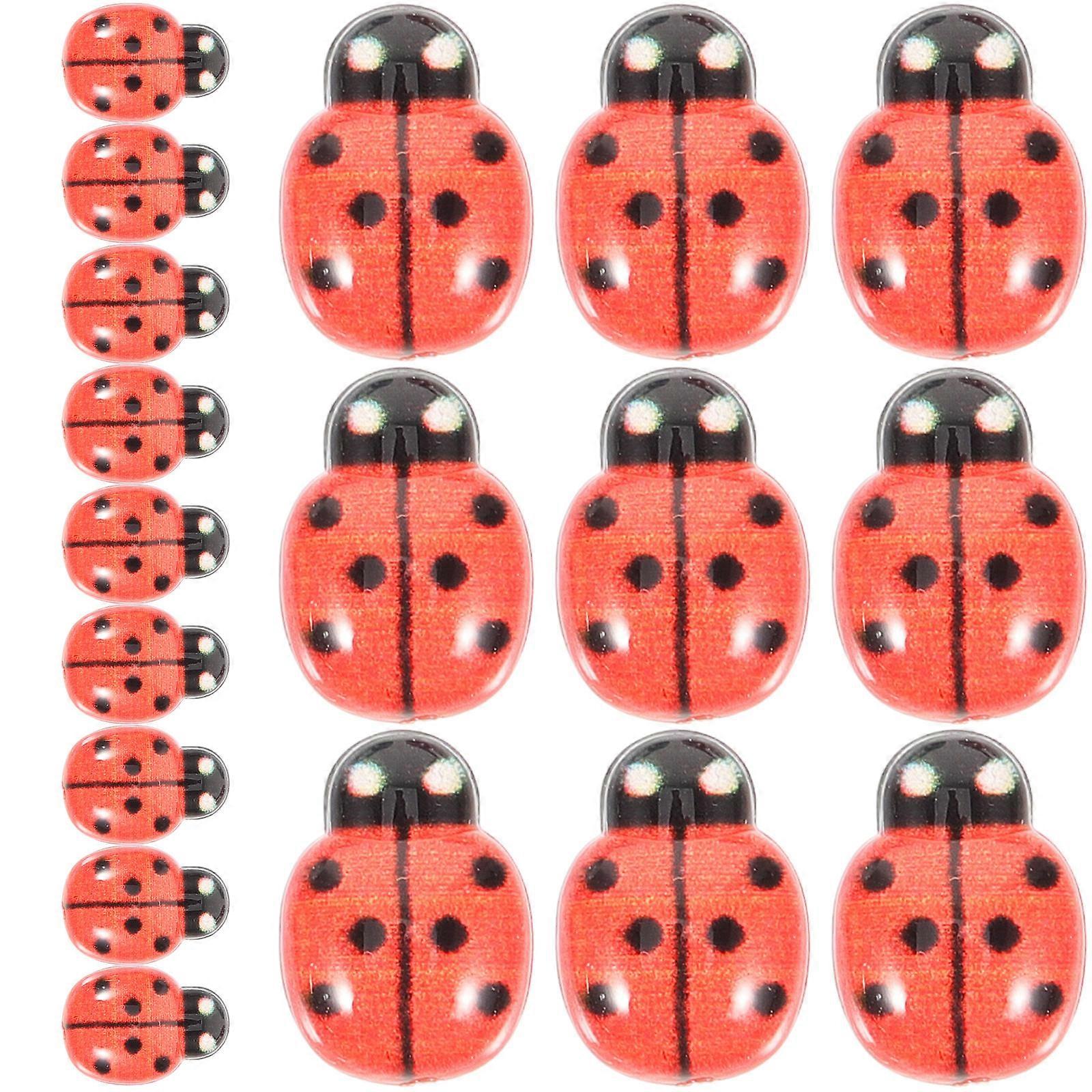 50pcs Mini Ladybug Charms for Jewelry Making, Tiny Resin Insects for Crafts, Bright Colored Ladybugs for Miniature Garden Figures, DIY Projects &