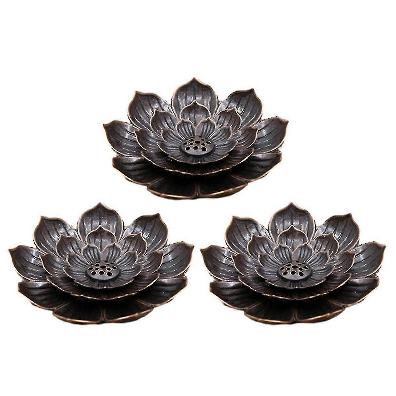 Incense Burner, Incense Holder for Sticks, Lotus Incense Stick Holder with Detachable Ash Catcher