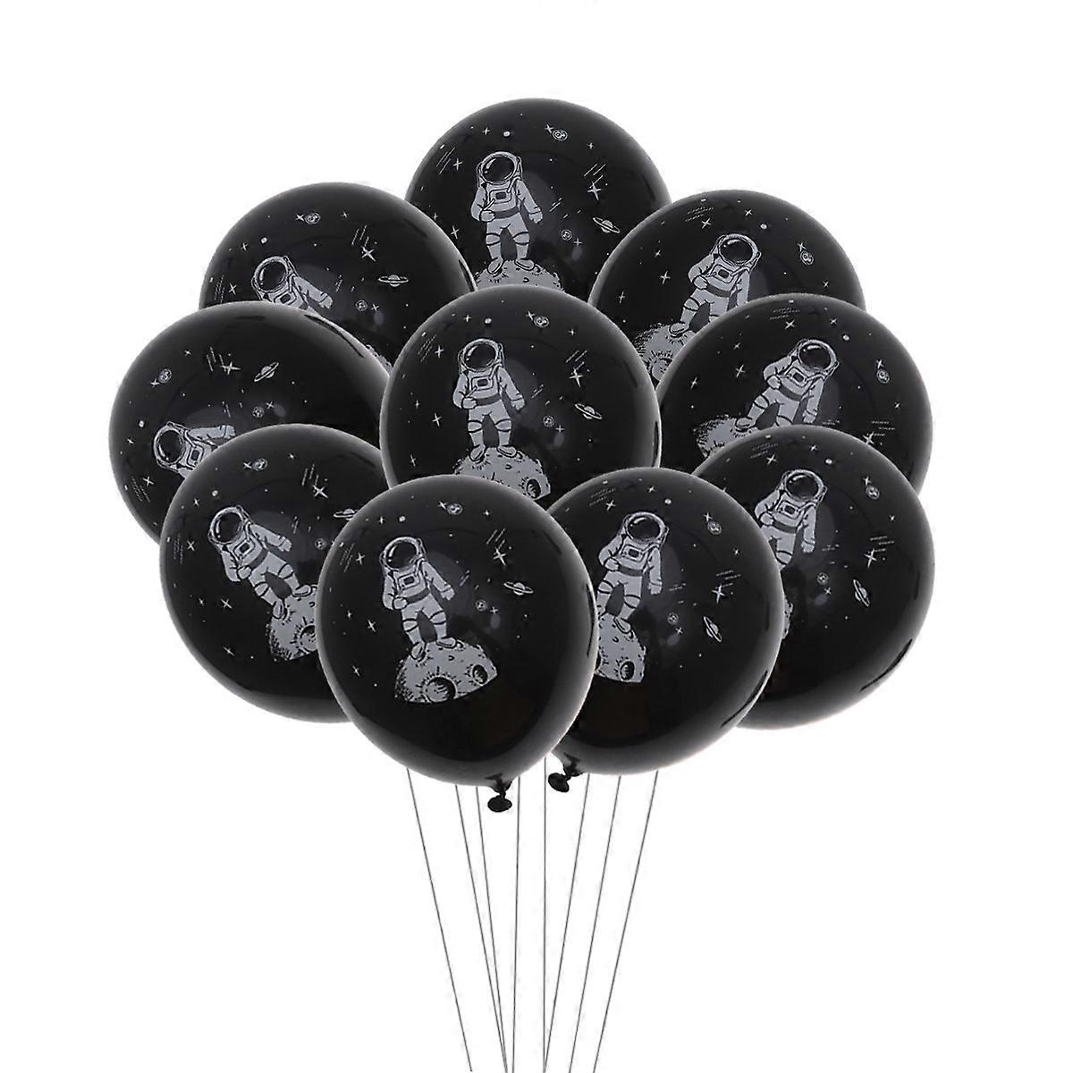 Balloon Set Astronaut Balloons Childrens Party Balloons Black Latex 4.7X2.4X0.0in 10Pcs