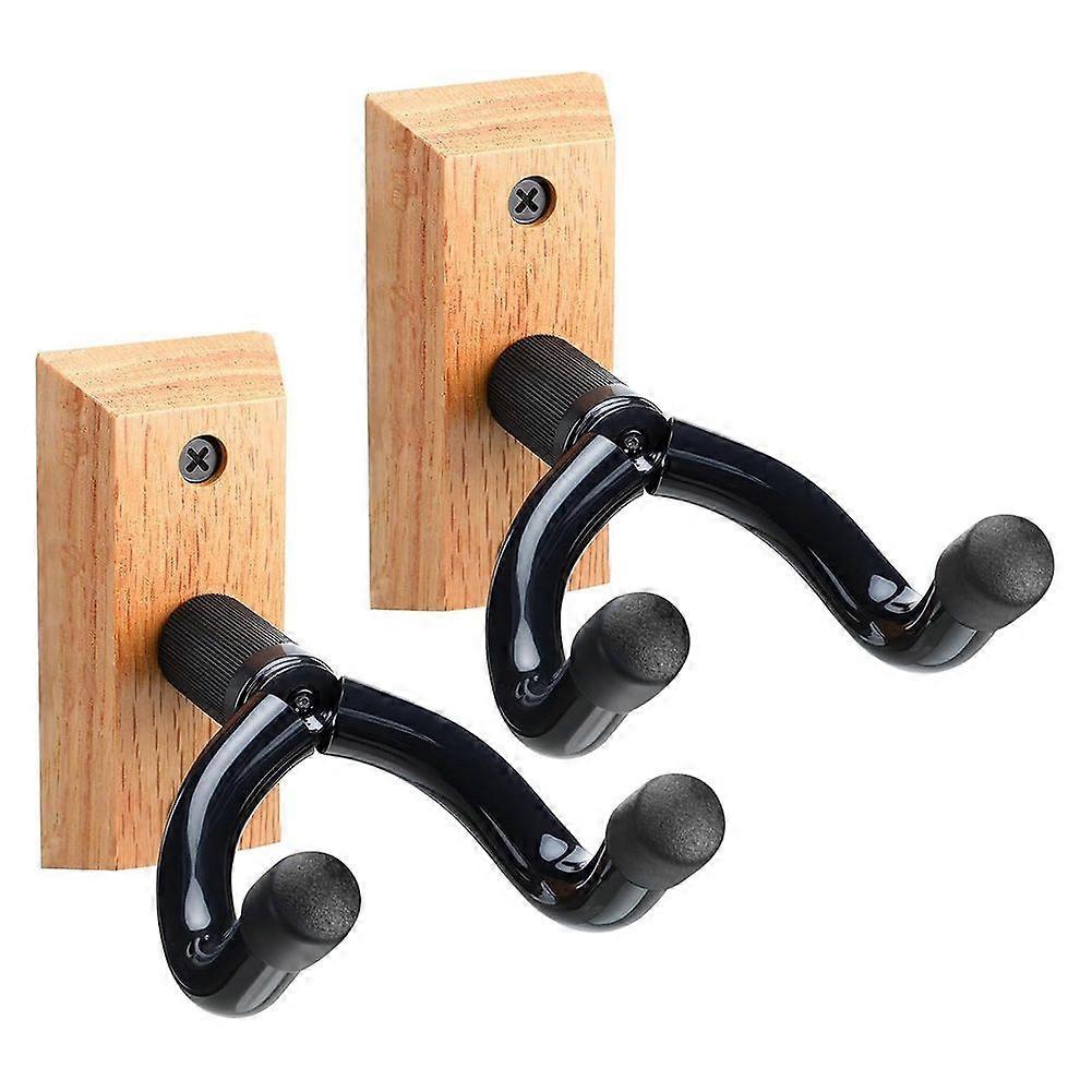 2 Pack Guitar Hanger Wall Mount Guitar Hook Holder with Slat Adapter 180 Hardwood Holder