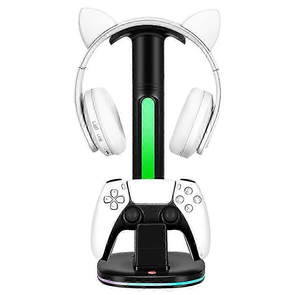 RGB Light Game Controller Charger Dock Headphone Holder with 2*USB Port - Suitable for a Certain Brand Pro