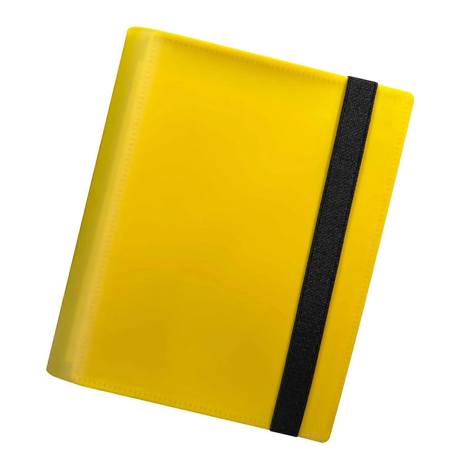 Trading Card Binder 9-Pocket Portable Storage Case for Card Collection Yellow