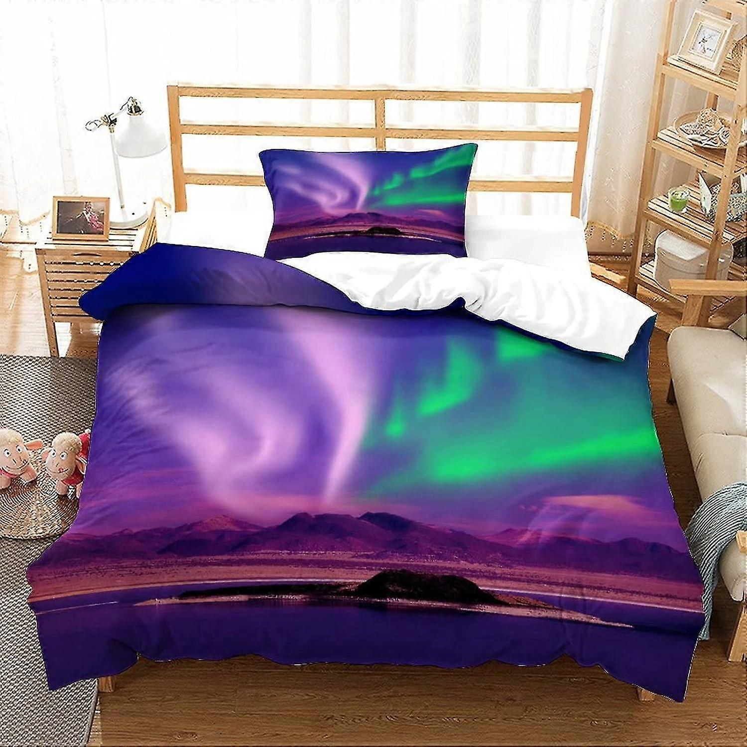 Conjunto de Cama Aurora Borealis para Adolescentes Sem Edredom e Lençol Único