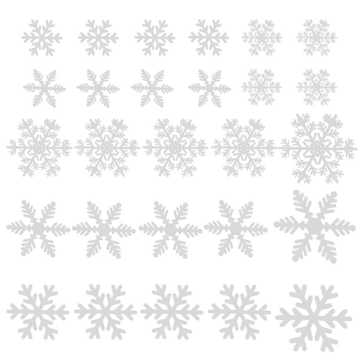 Snowflake Window Decorations Christmas White Snowflakes Repositionable 2pcs Printing Technology