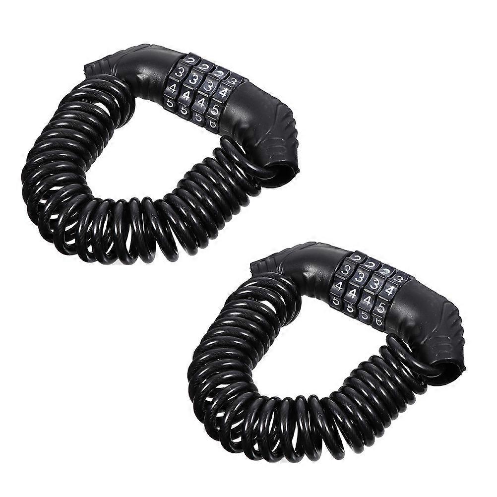 Black Bike Password Lock with 4Digit Combination Durable Steel Cable and Alloy Steel for Locking Use
