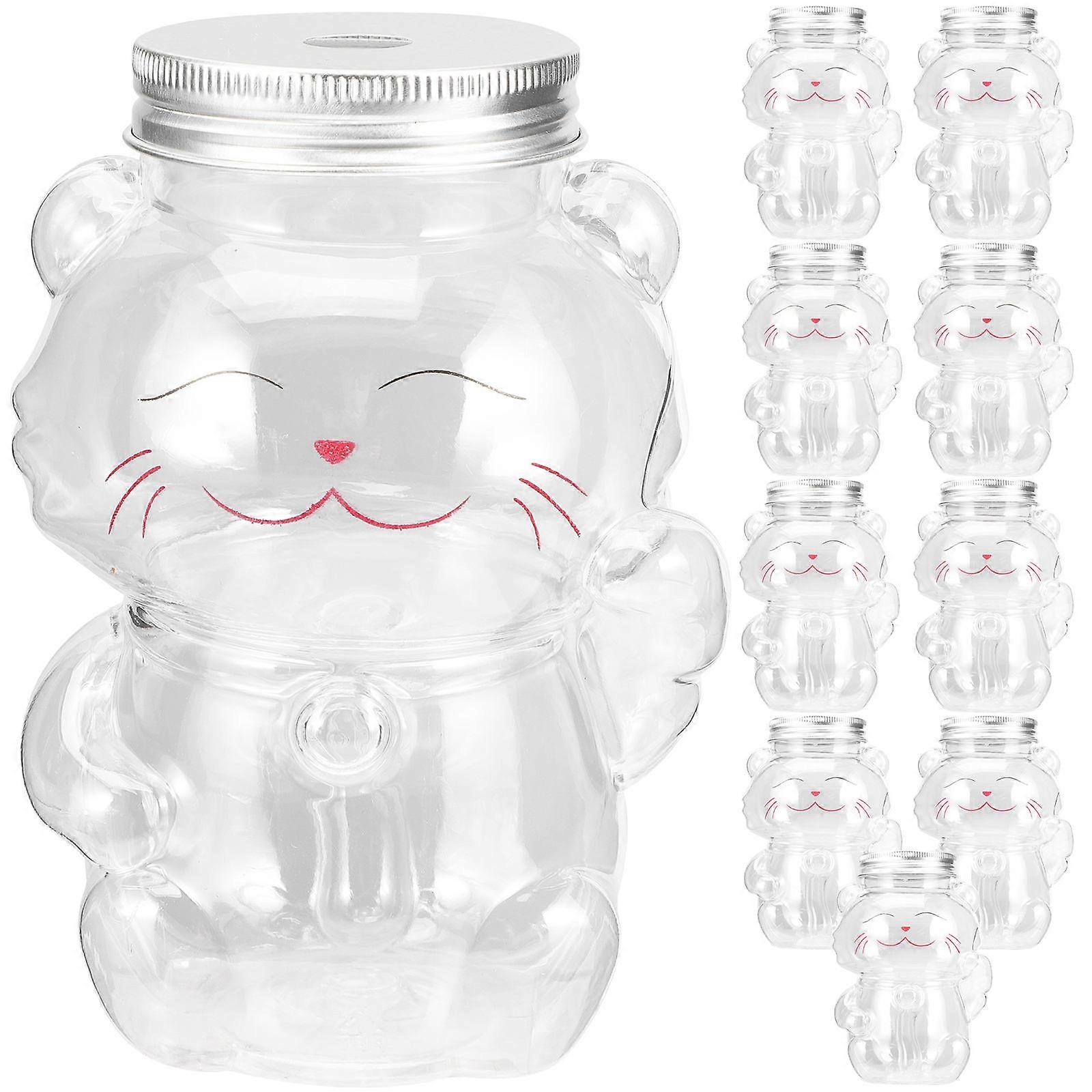 Empty Beverage Bottles Transparent Straw Compatible School 350ml 10Pcs