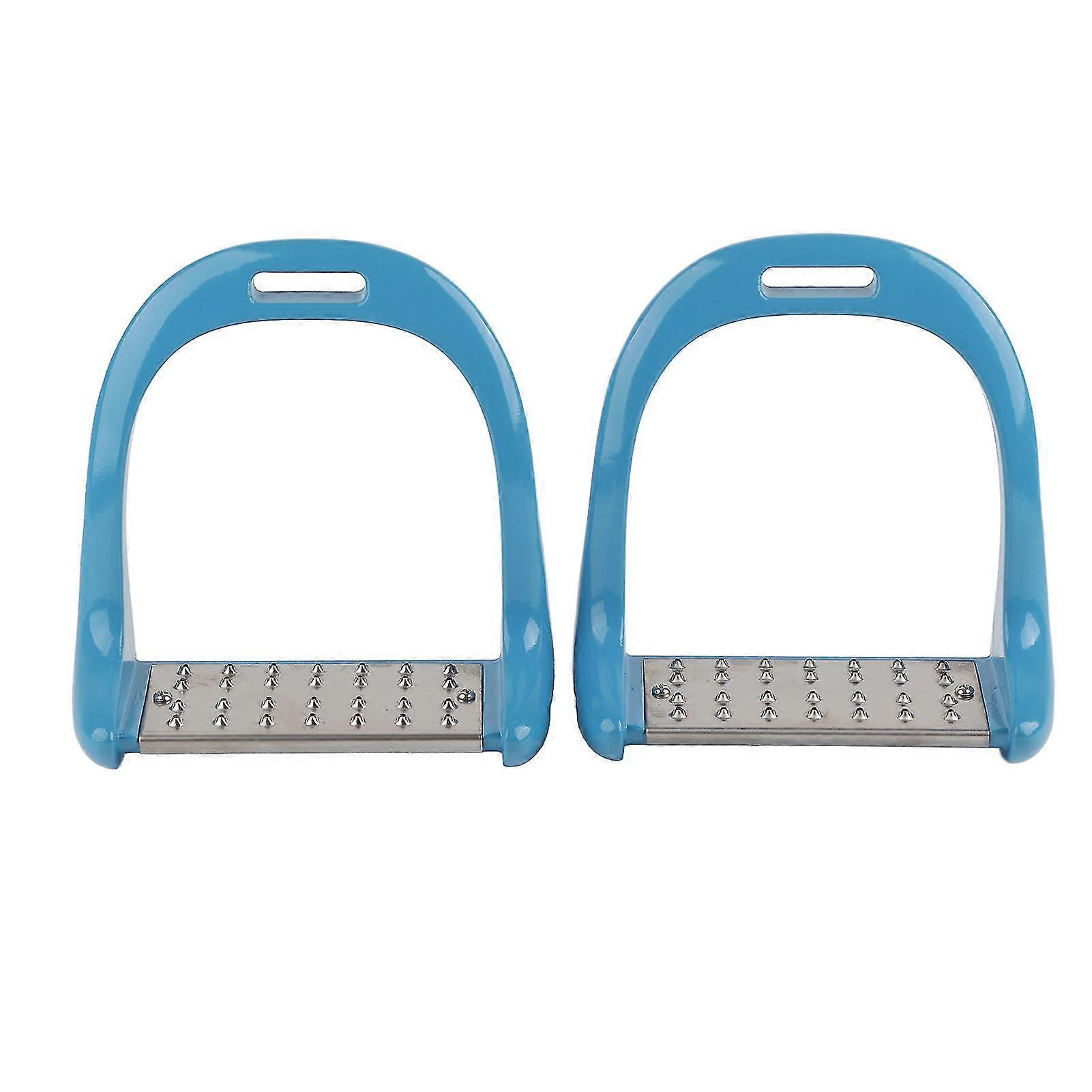 Horse Riding Stirrup Stainless Steel NonSlip Pad Equestrian Aluminum Saddle With Painting Blue SZRH A-S