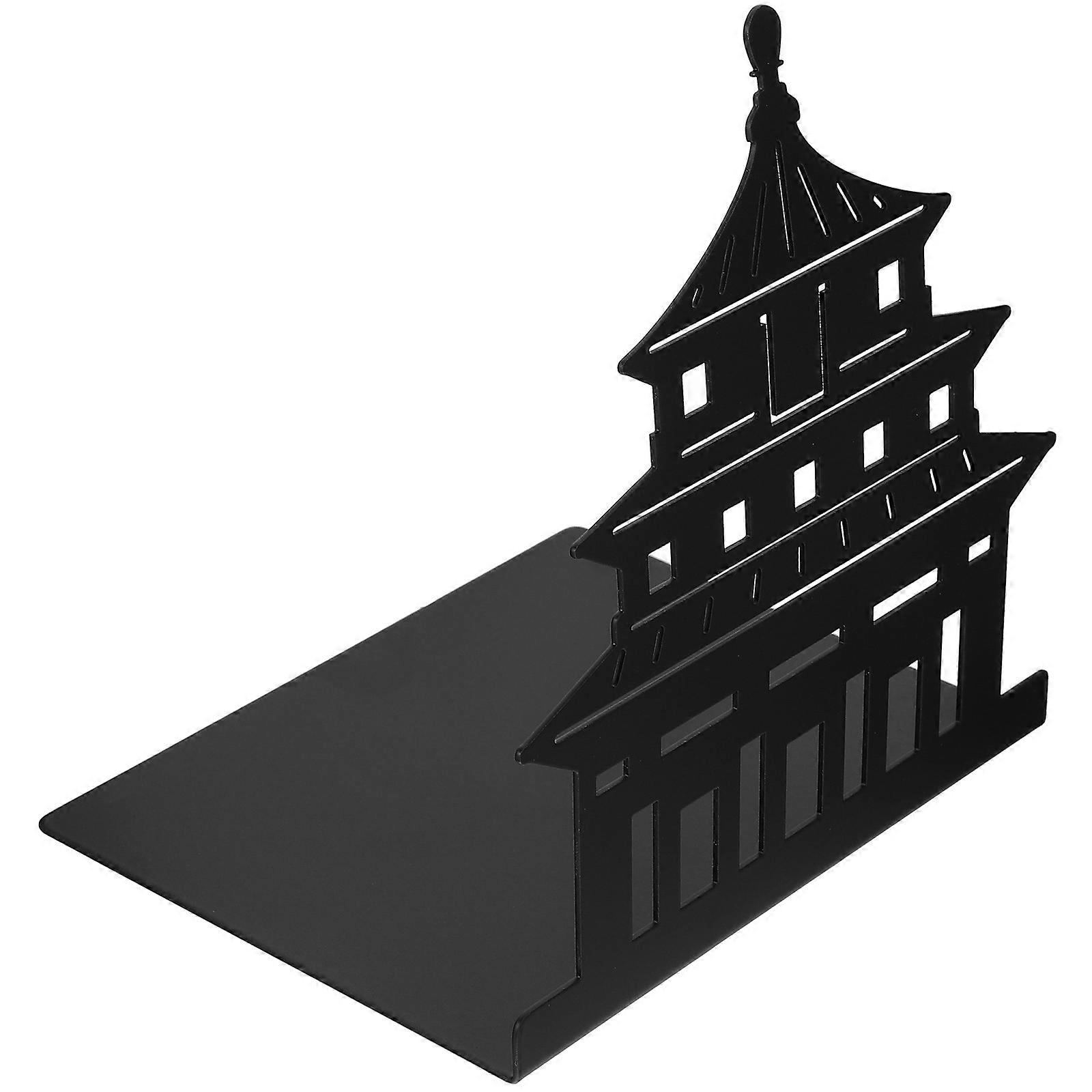 Decorative Bookend Metal Desk Book Stand Shaped Design for Magazines 1Set