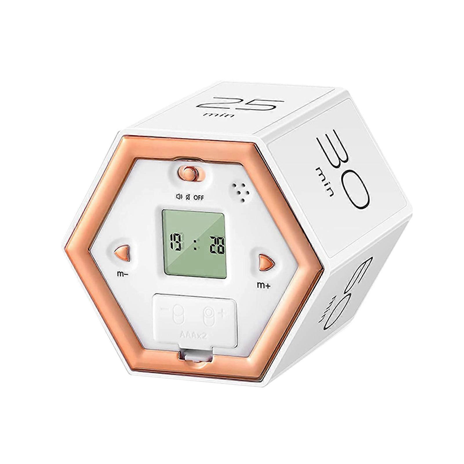 Digital Clock Cubes Kitchen Hexagon Timer for Studying Cooking Exercising Easy To Use Magnetic Flip Focus-timer