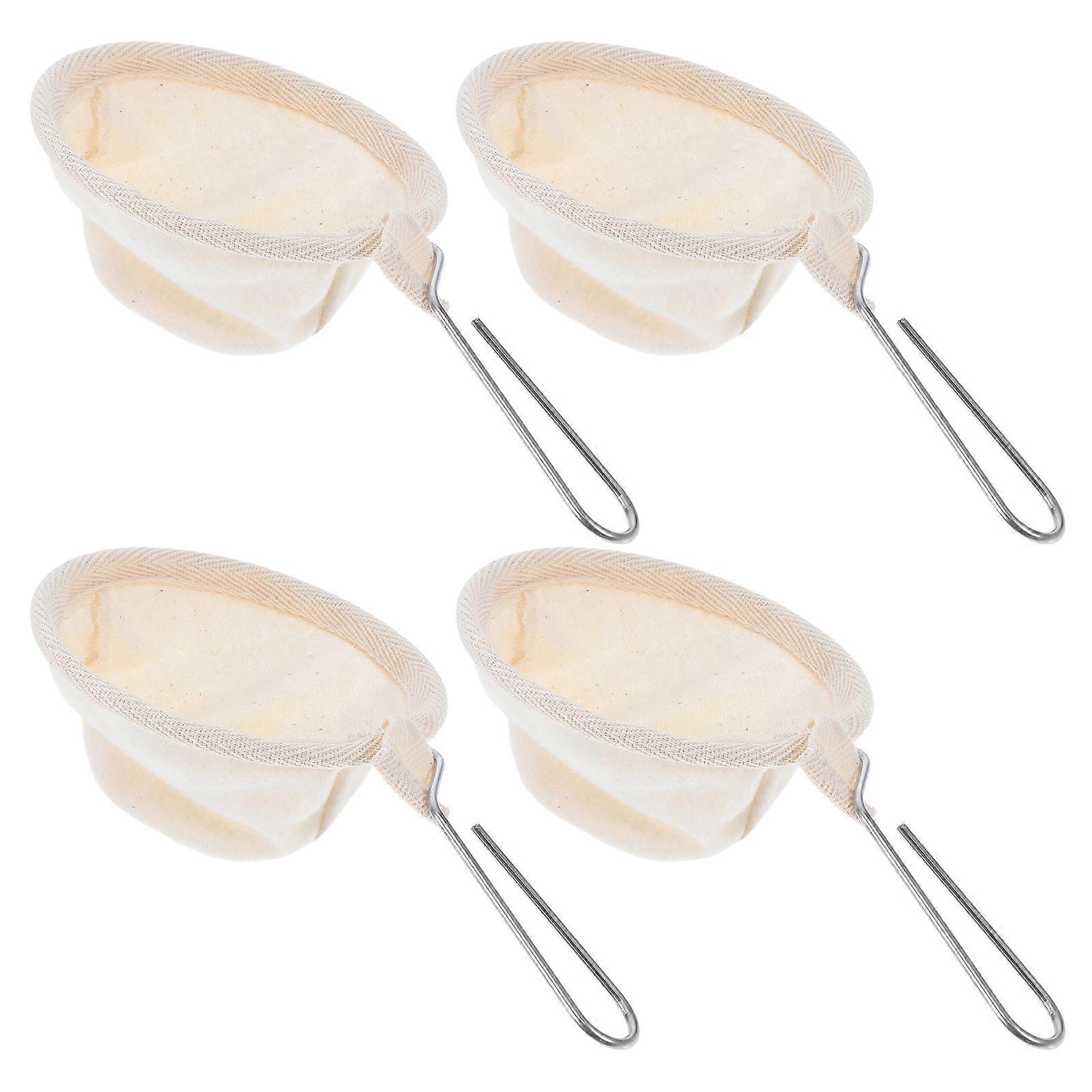 4pcs Hand Brewed Coffee Filter Bags, Reusable Fine Mesh Tea Strainer Pouch for Outdoor Camping