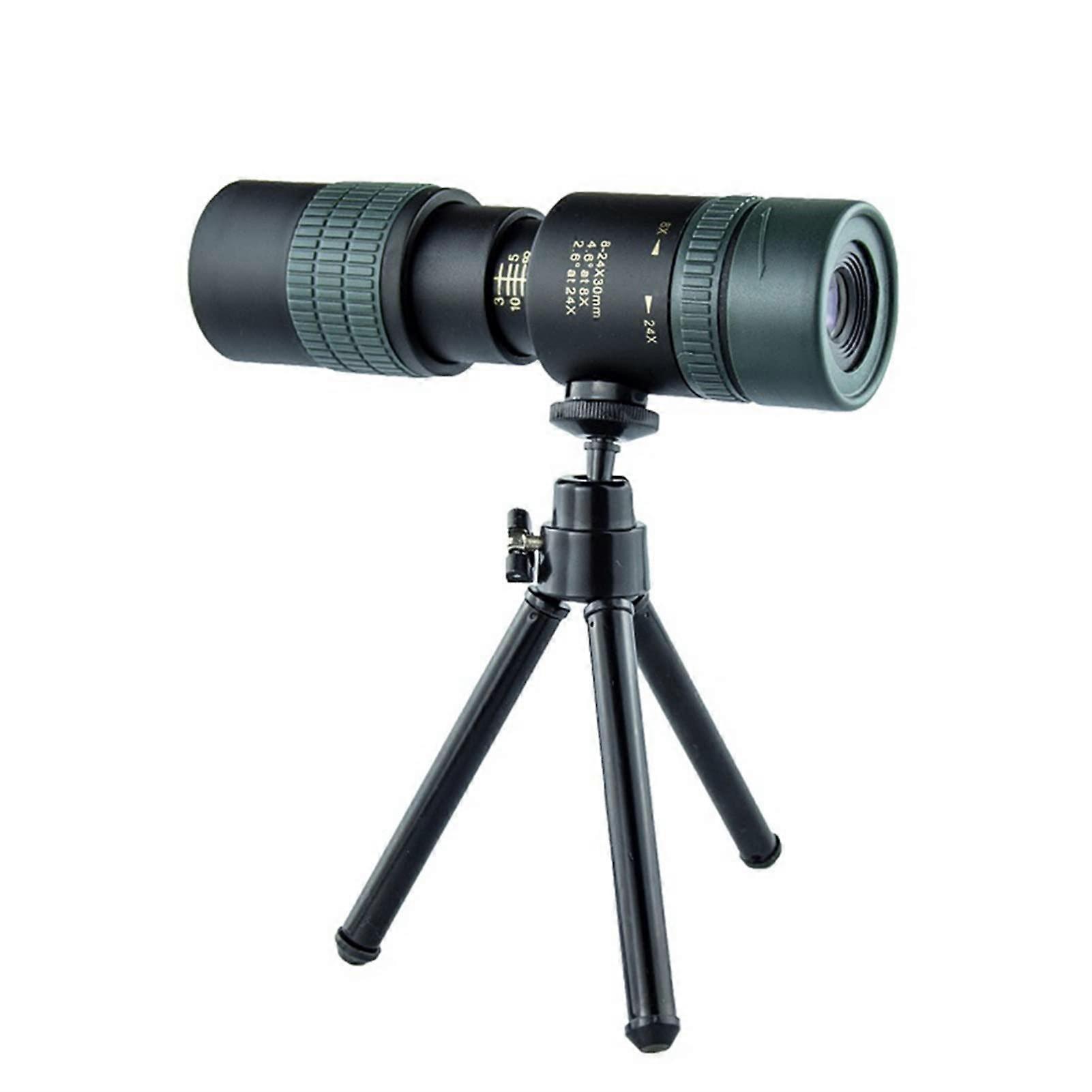 8-24X30mm Telezoom Monokular for Bird Watching, Beach Racing, Travel Scope, Lightweight Design