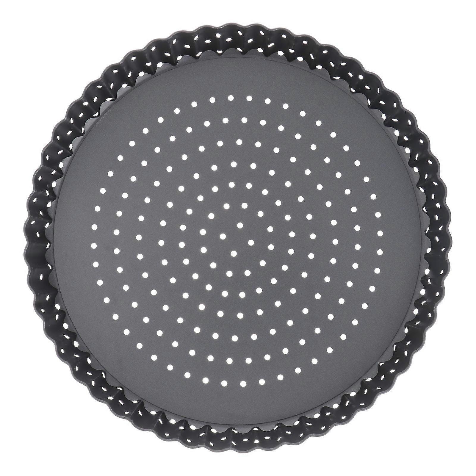 Non-Stick Pizza Baking Tray Removable Bottom Tart Pan Fluted Sides Easy Release Baking Tool 8 Inch 1Set