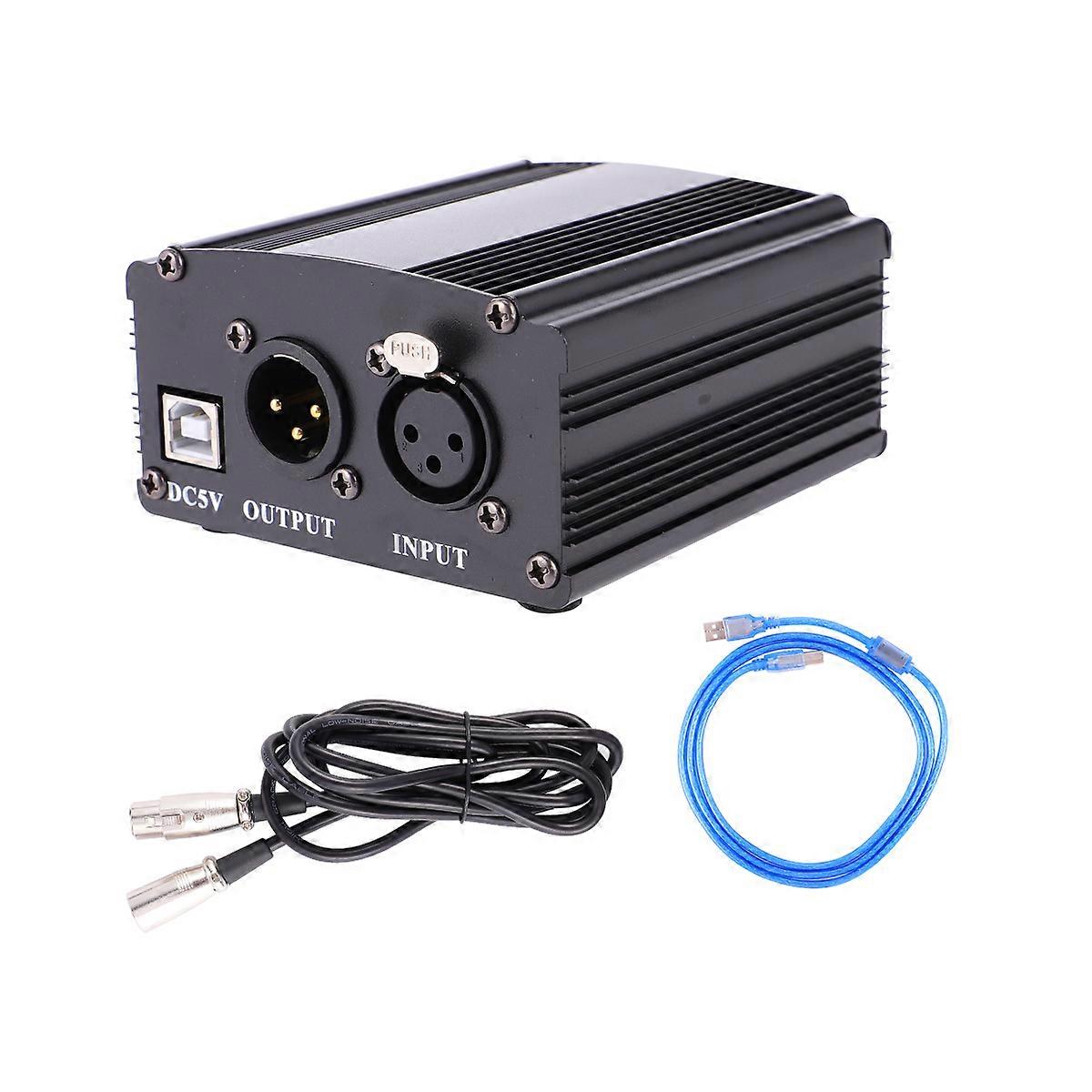 48V USB Power Supply for Studio Recording & Condenser Microphones – Stable Voltage, Balanced Input/Output for Music Recording Equipment