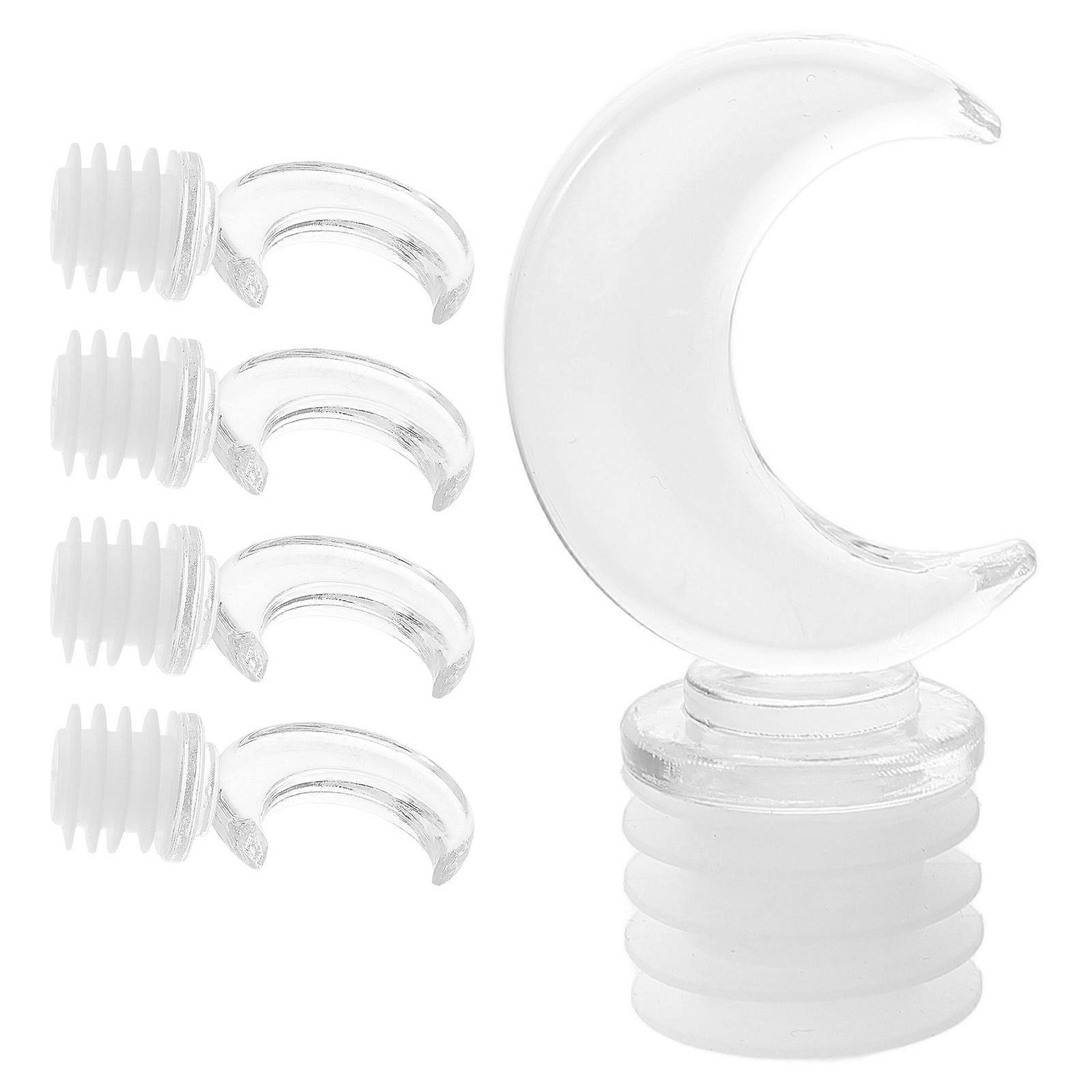 5 Pcs Moon Shaped Plastic for Beverages Essential Oils Perfume Bottles Decorative
