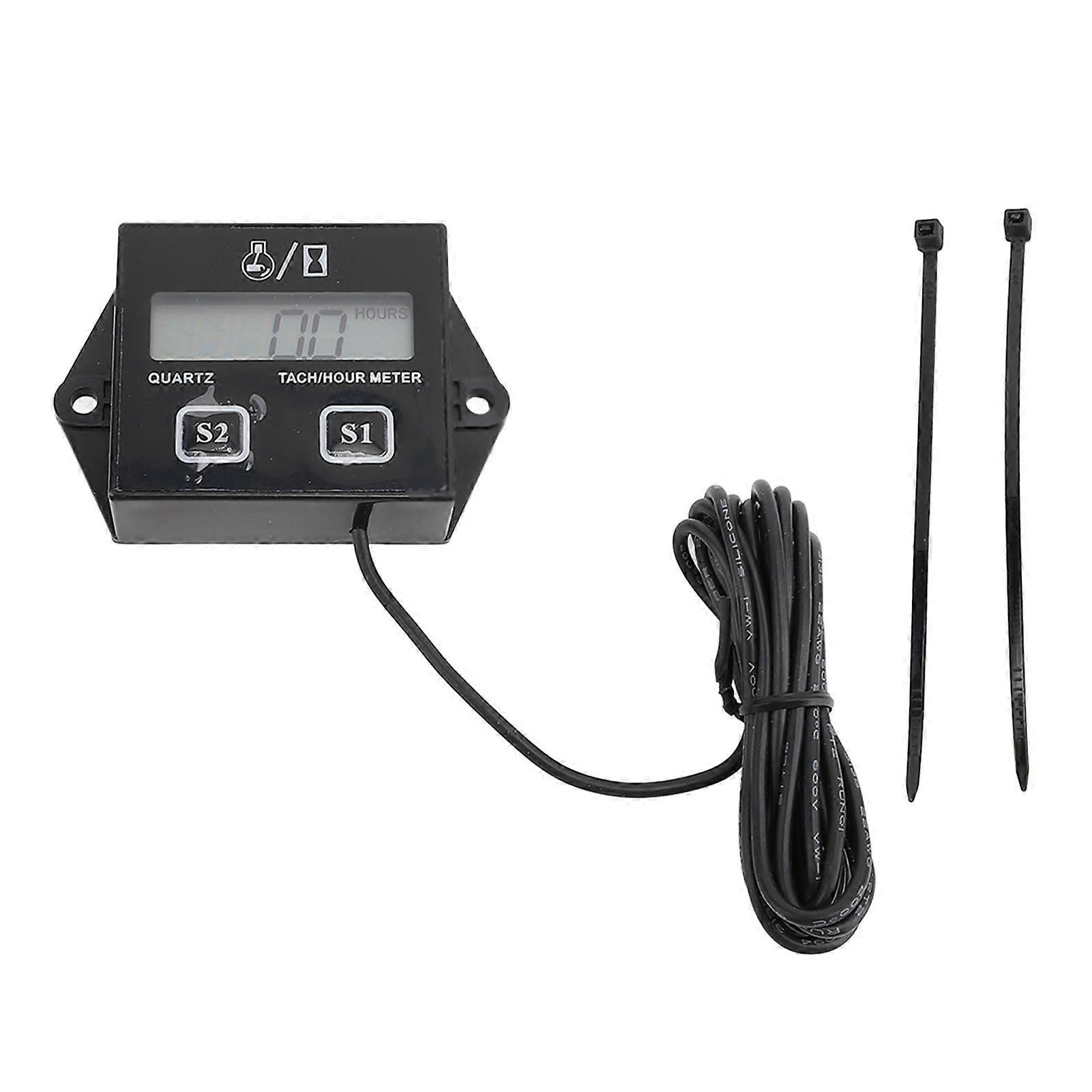 Digital Tachometer Digital Display Inductive Pulse Rate Speed Tach Meter for Chainsaws
