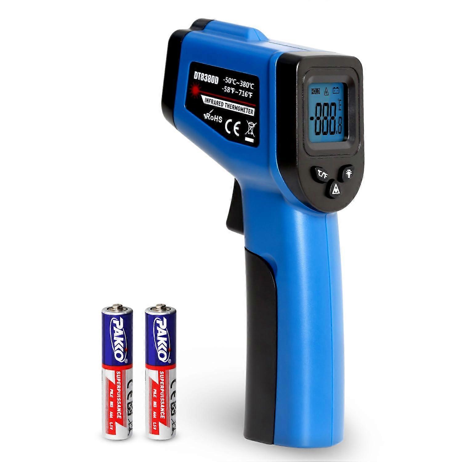 DT8380D Smart Industrial Infrared Thermometer - Non-Contact Digital Temperature Gun, -50°C to 380°C Range, Laser Targeting, Hi