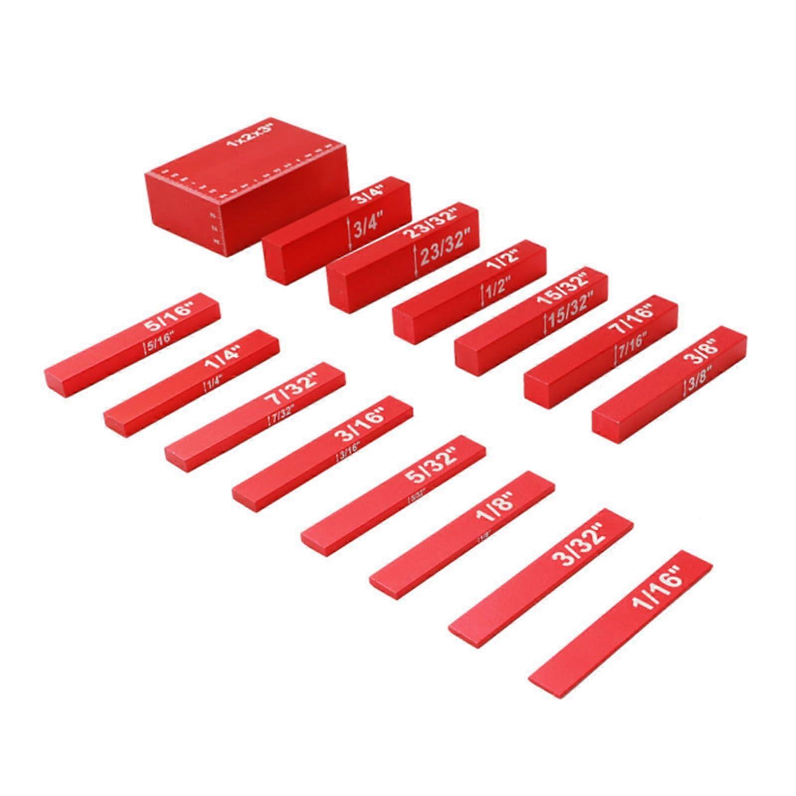 Height Measuring Devices Setup Blocks For Routers Woodworking 15-Piece Red Height Indicator