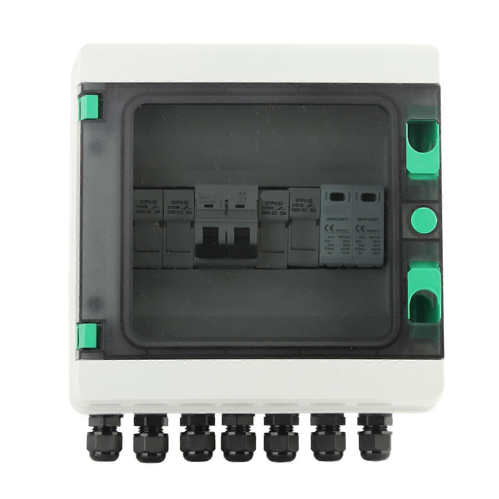 Solar PV Combiner Box 2 String Thunder Protection Circuit Breaker 2 In 1 Out DC550V IP65 Waterproof with MPPT Inverter