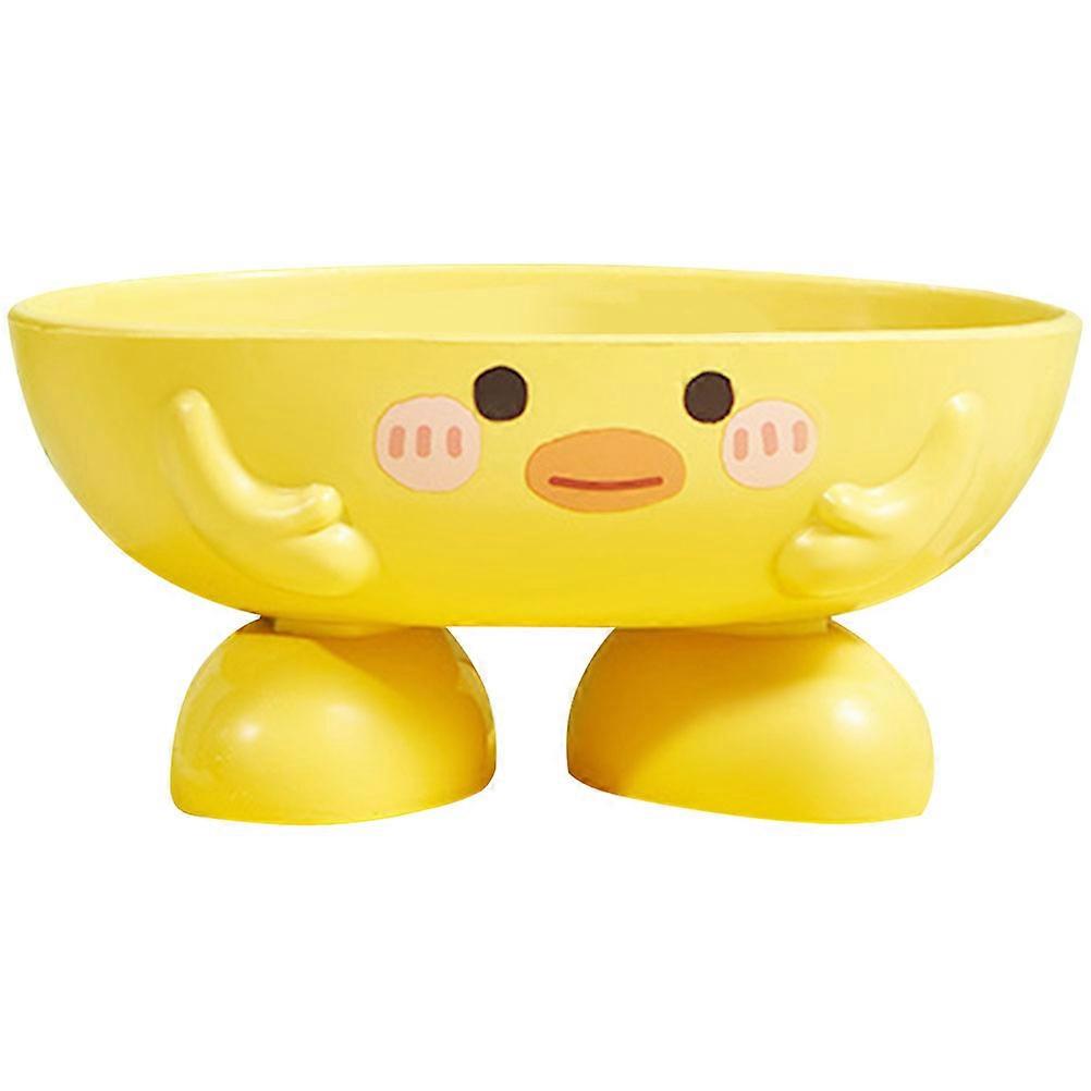 Bathroom Soap Holder Cartoon Pattern Duck Shape Soap Stand Yellow 12.7X10X5.9CM Drainage Storage 2Pcs