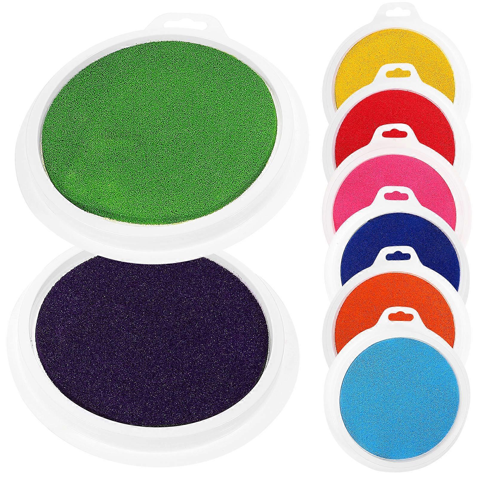 Craft Ink Pads DIY Crafts Bright Color Inkpads Round 8Pcs For Creative Art Projects